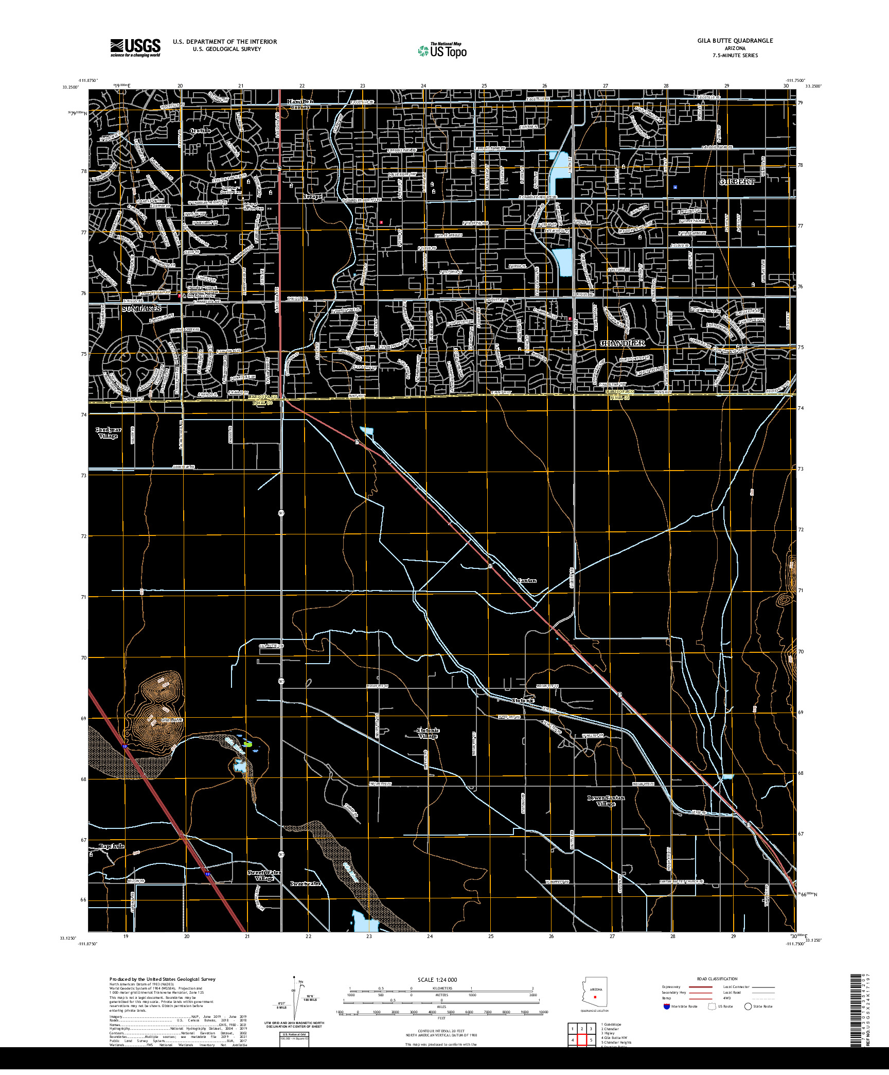 US TOPO 7.5-MINUTE MAP FOR GILA BUTTE, AZ