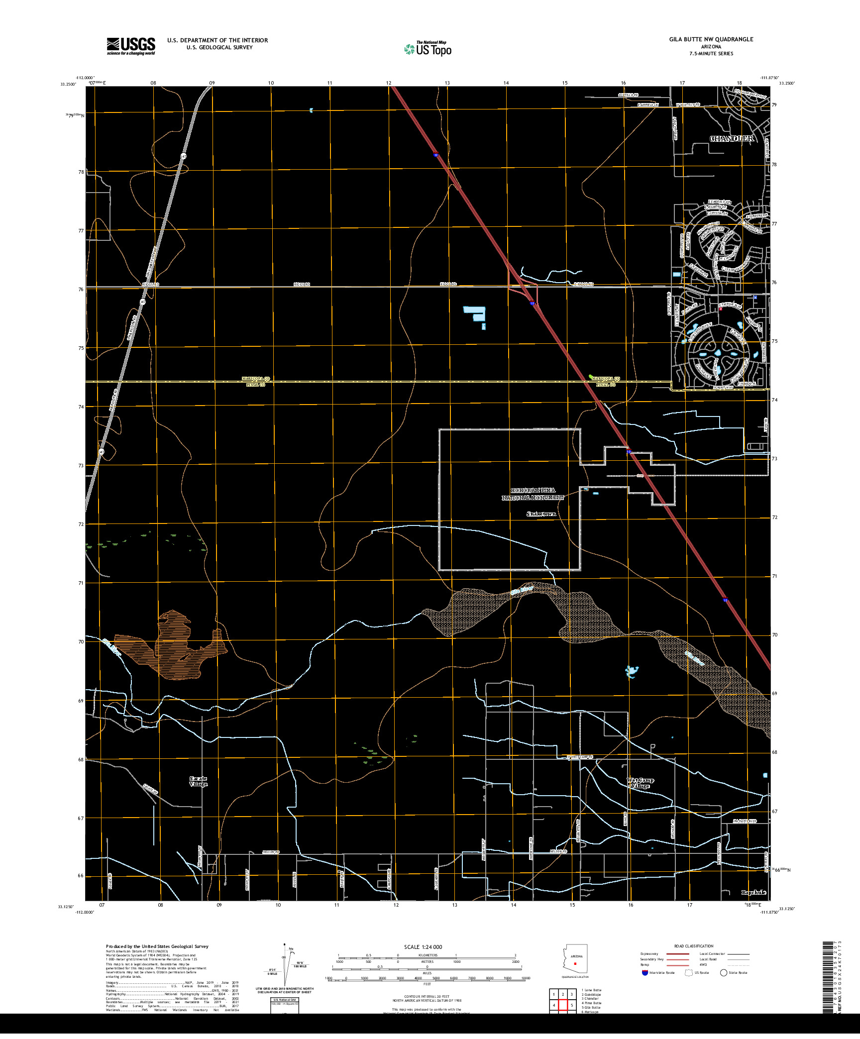 US TOPO 7.5-MINUTE MAP FOR GILA BUTTE NW, AZ