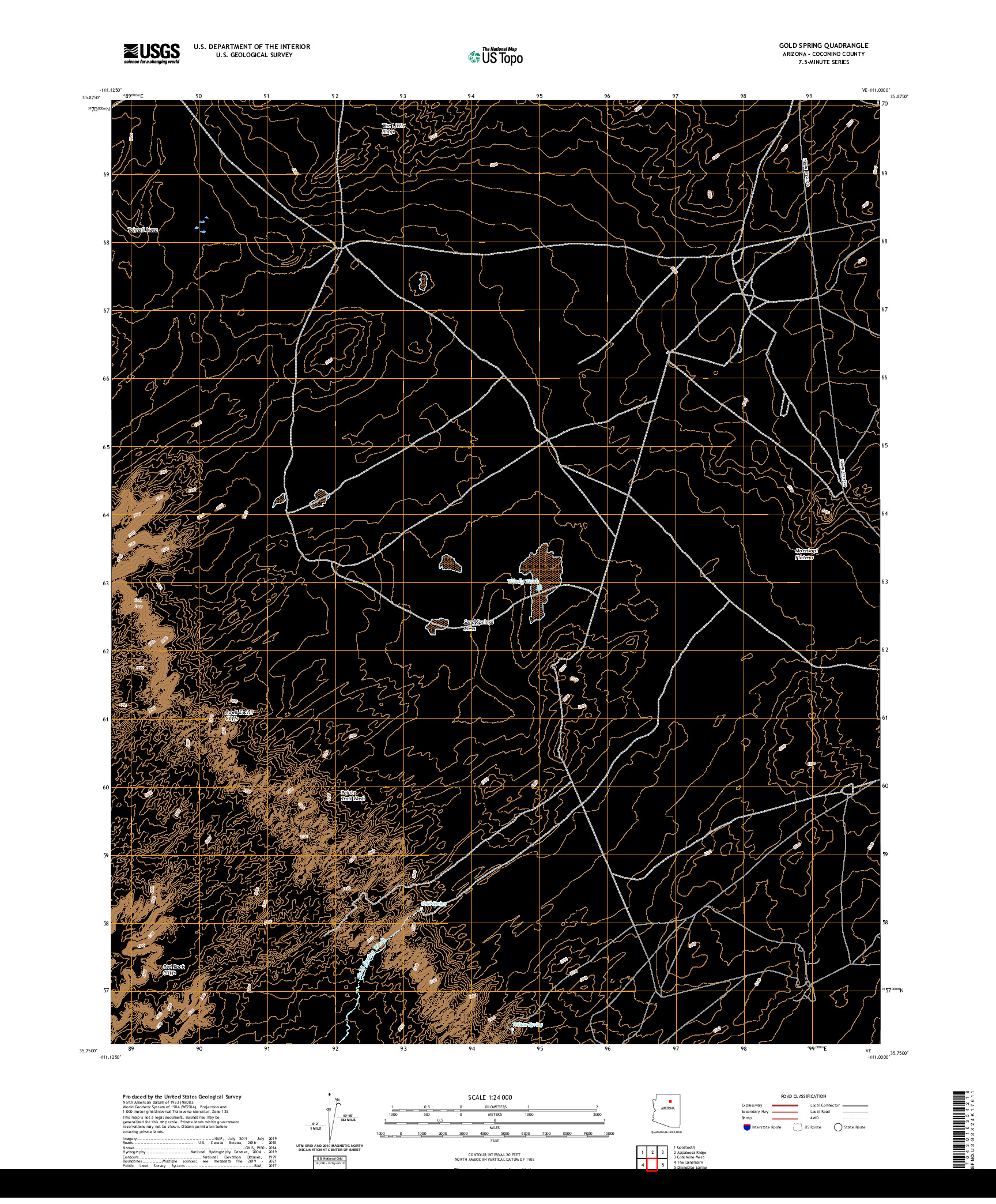 US TOPO 7.5-MINUTE MAP FOR GOLD SPRING, AZ