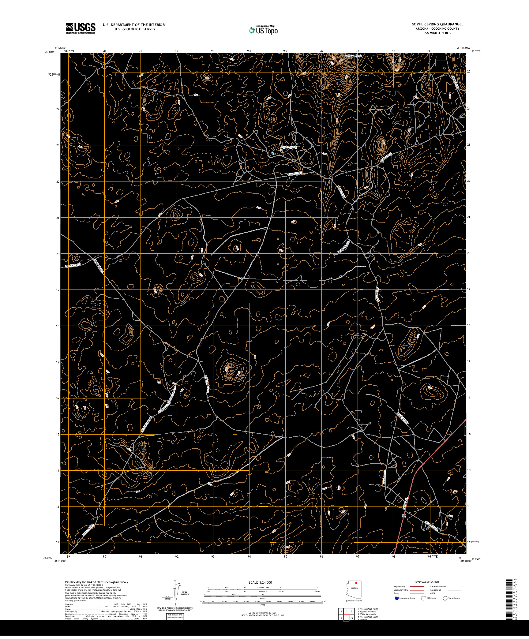 US TOPO 7.5-MINUTE MAP FOR GOPHER SPRING, AZ