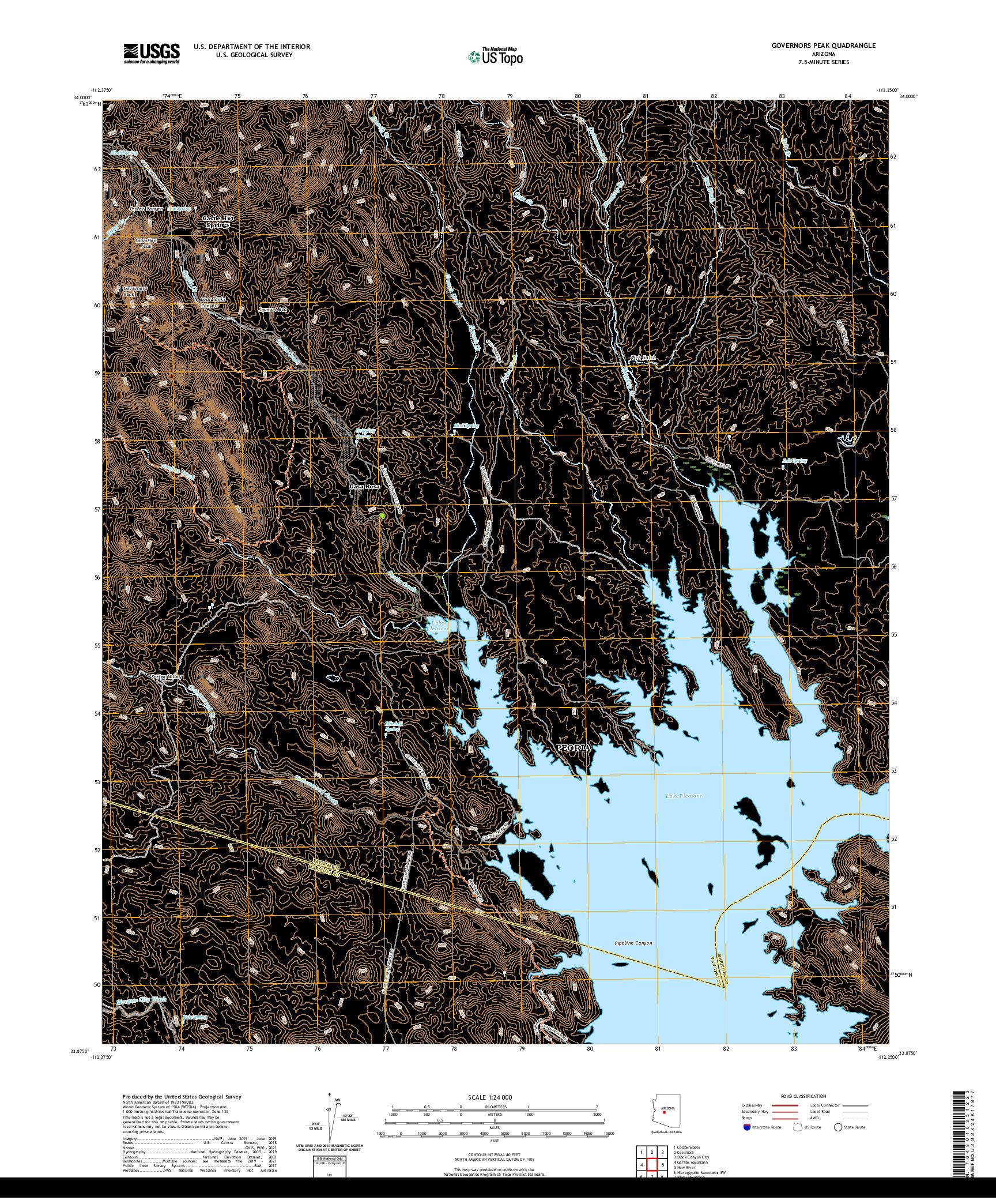 US TOPO 7.5-MINUTE MAP FOR GOVERNORS PEAK, AZ