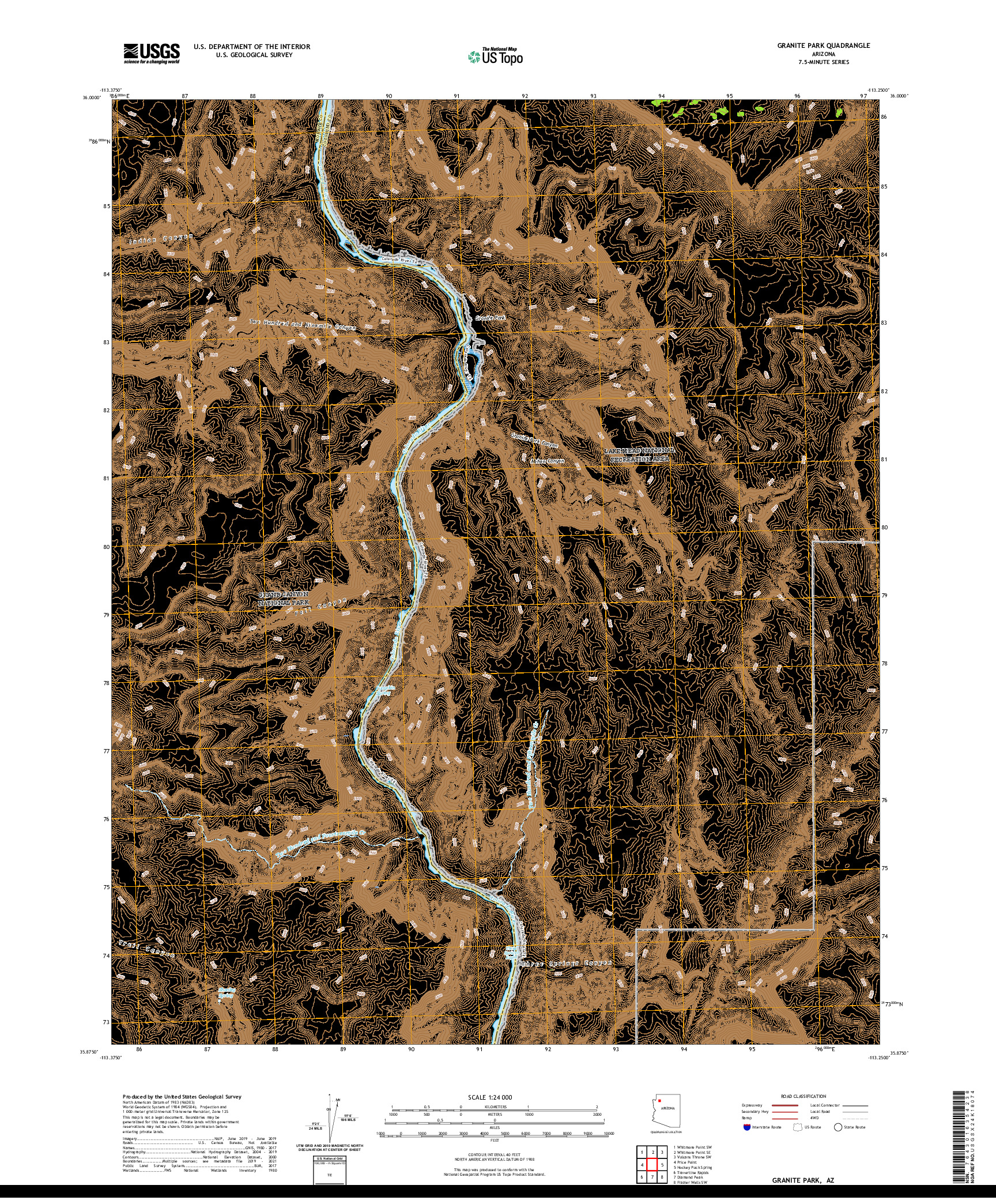 US TOPO 7.5-MINUTE MAP FOR GRANITE PARK, AZ