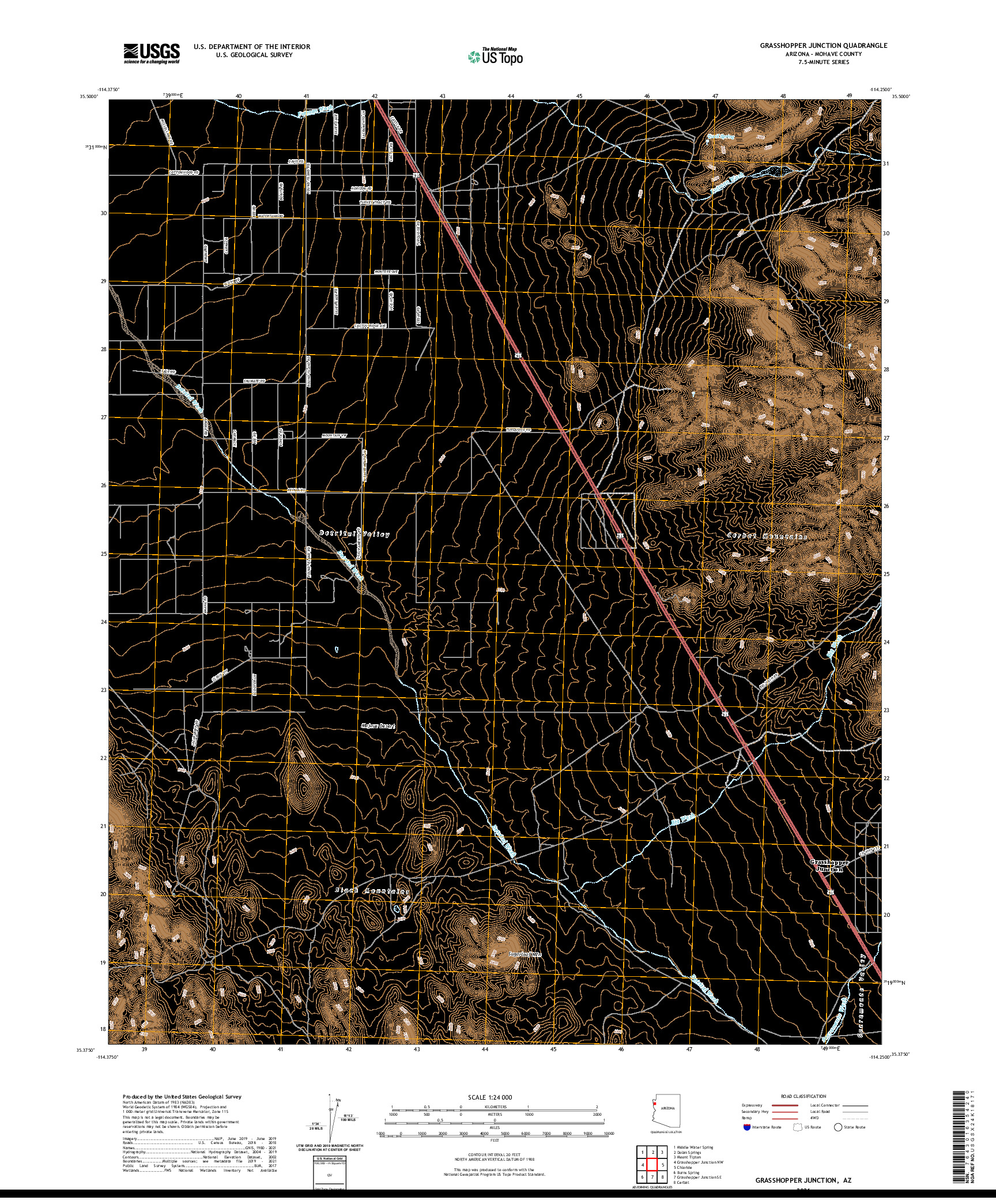 US TOPO 7.5-MINUTE MAP FOR GRASSHOPPER JUNCTION, AZ