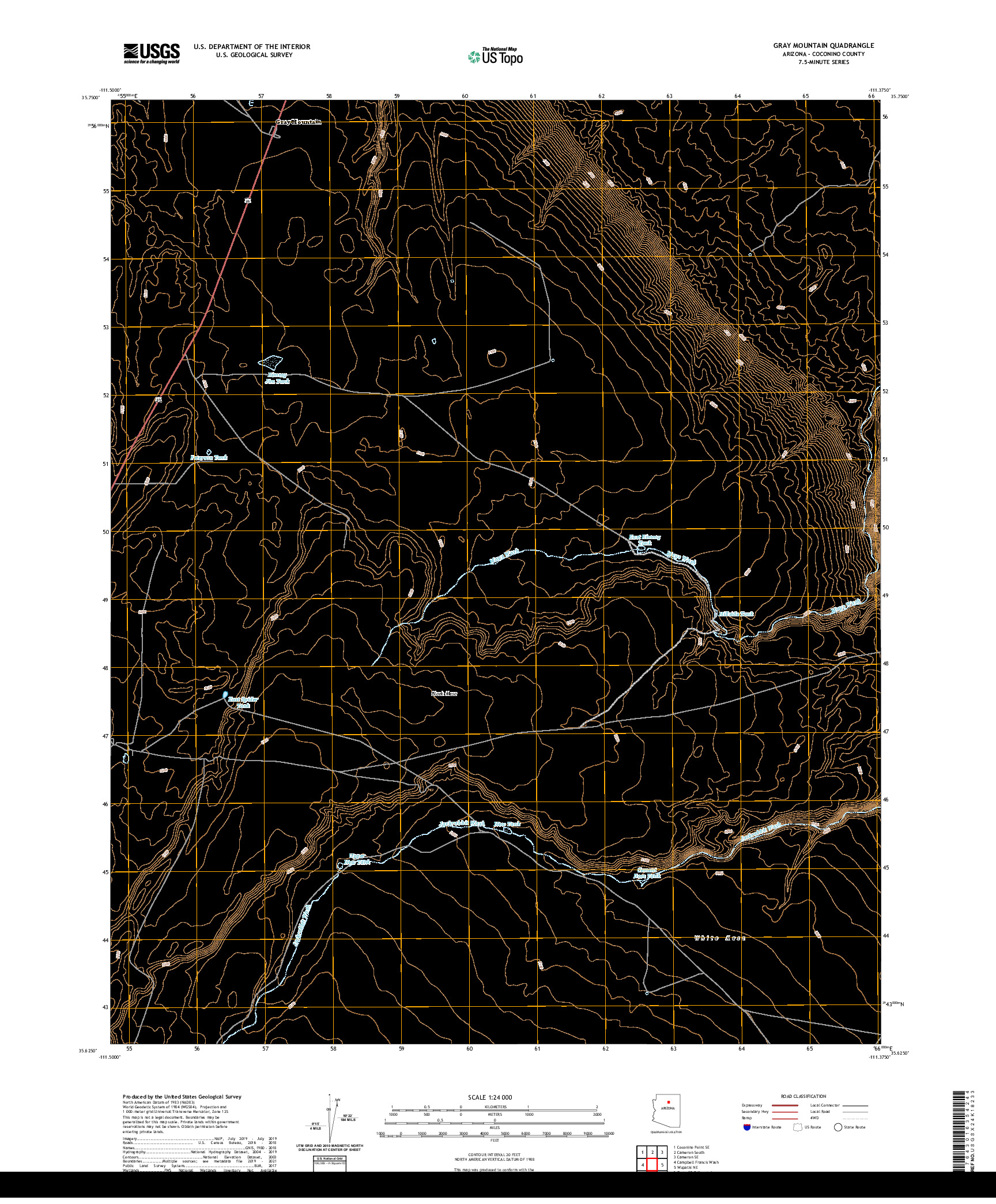 US TOPO 7.5-MINUTE MAP FOR GRAY MOUNTAIN, AZ