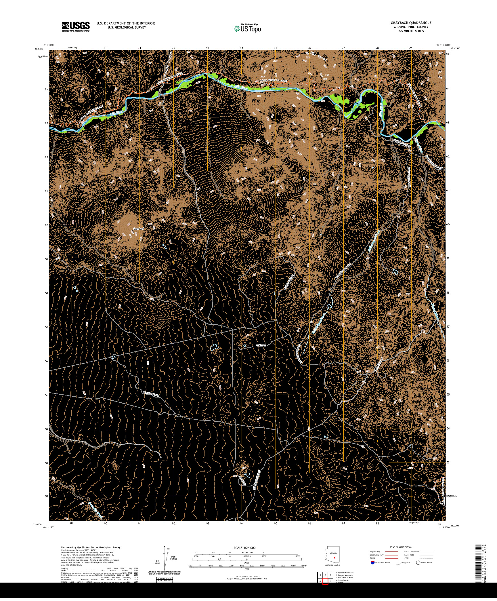 US TOPO 7.5-MINUTE MAP FOR GRAYBACK, AZ