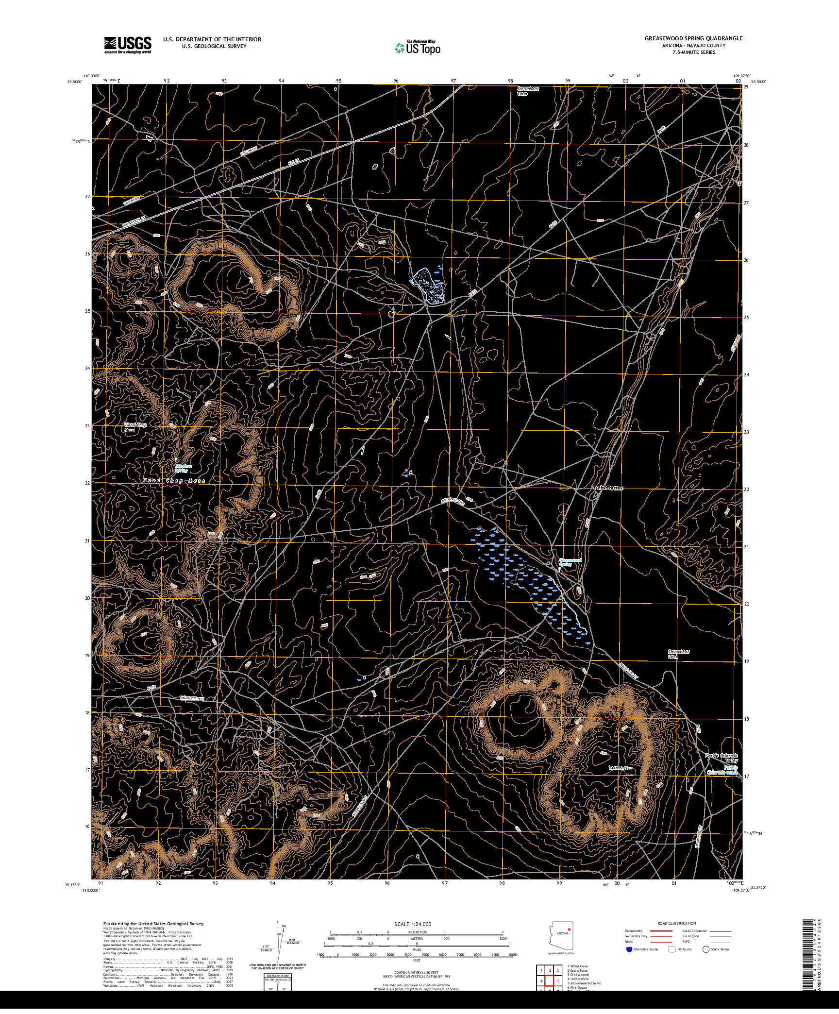 US TOPO 7.5-MINUTE MAP FOR GREASEWOOD SPRING, AZ