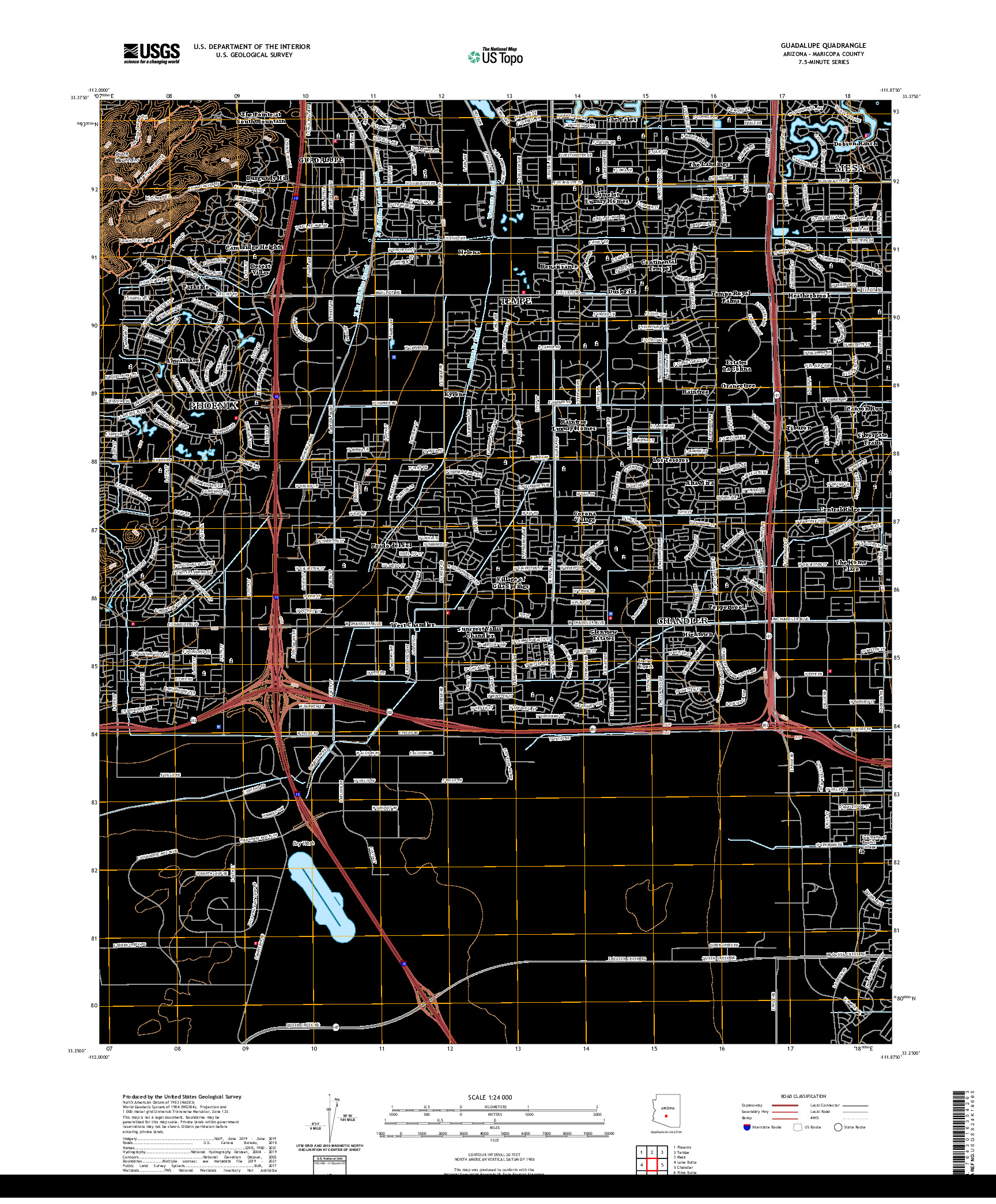 US TOPO 7.5-MINUTE MAP FOR GUADALUPE, AZ