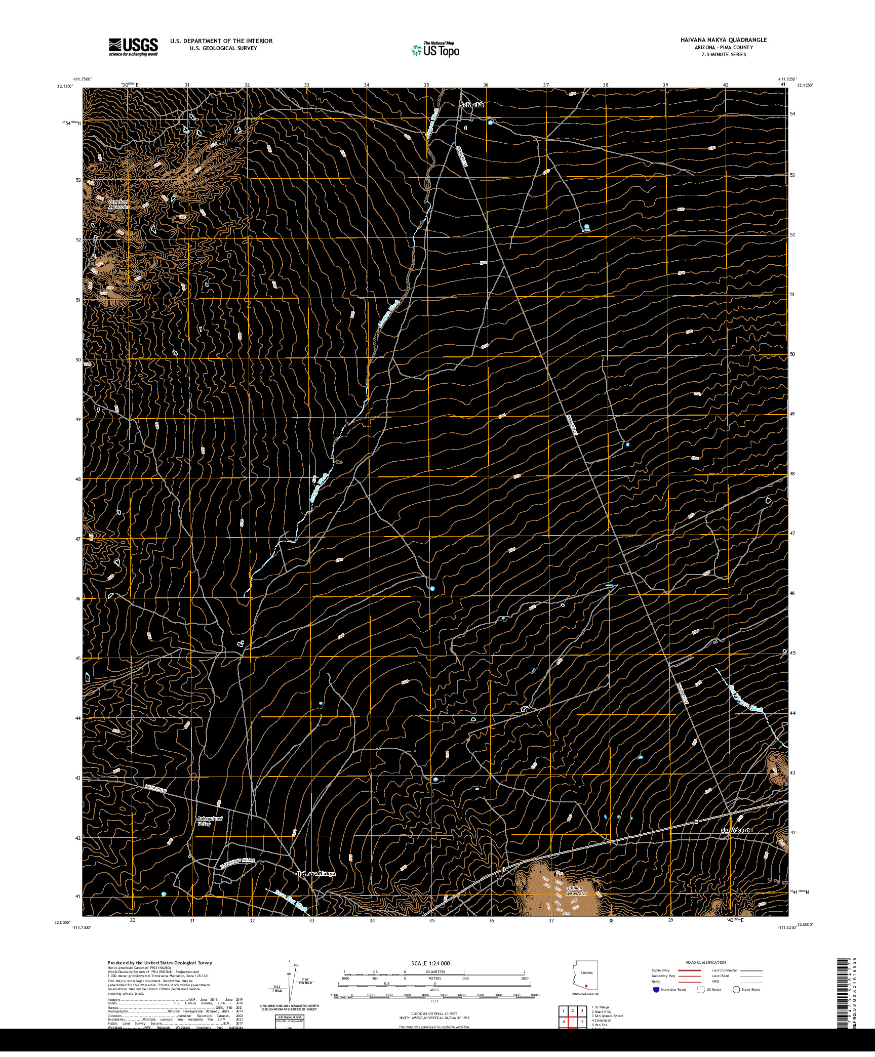 US TOPO 7.5-MINUTE MAP FOR HAIVANA NAKYA, AZ