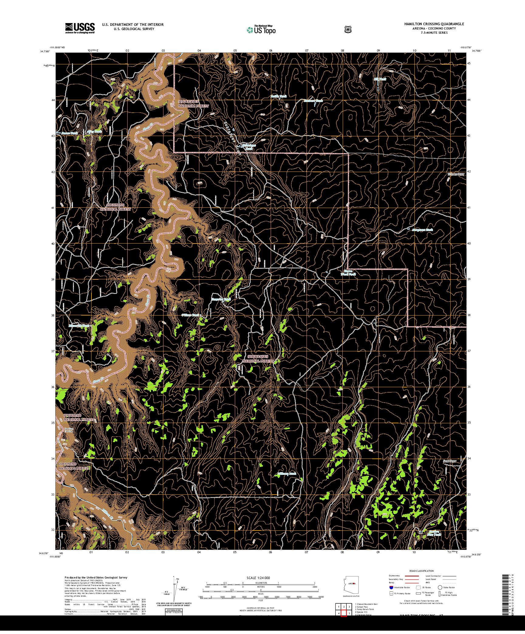 US TOPO 7.5-MINUTE MAP FOR HAMILTON CROSSING, AZ