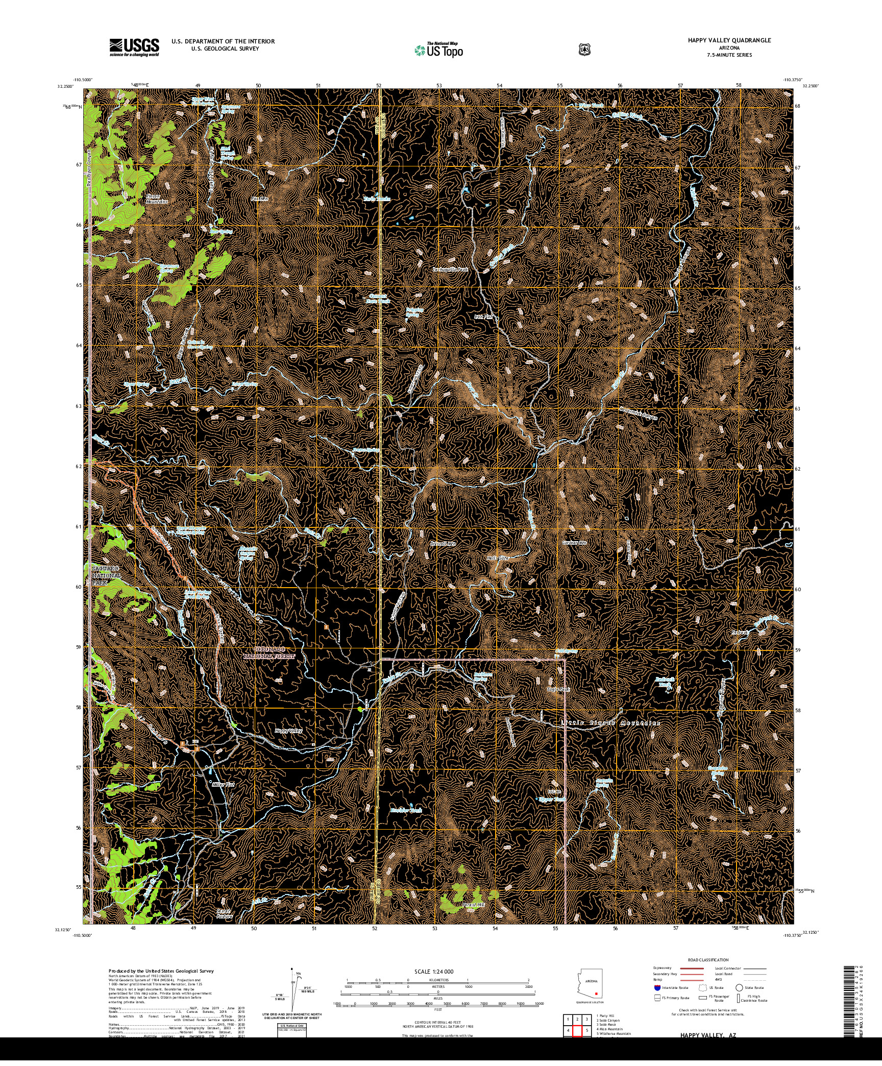US TOPO 7.5-MINUTE MAP FOR HAPPY VALLEY, AZ