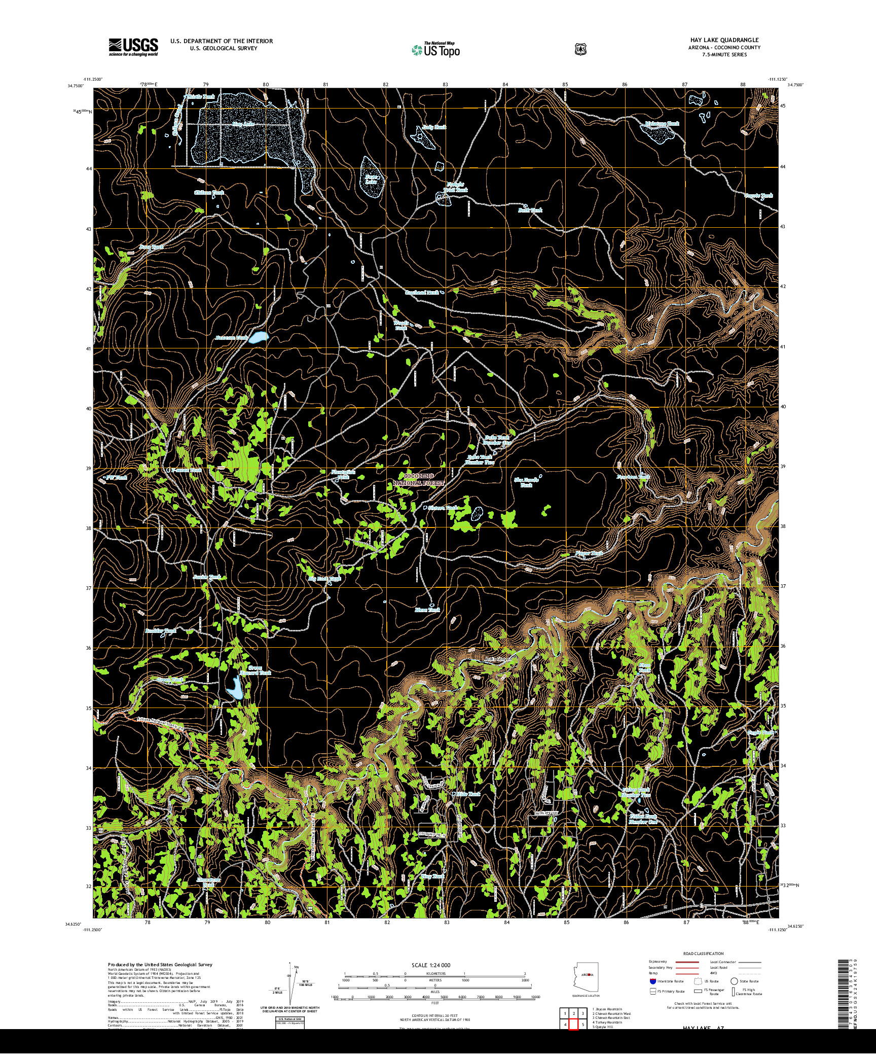 US TOPO 7.5-MINUTE MAP FOR HAY LAKE, AZ