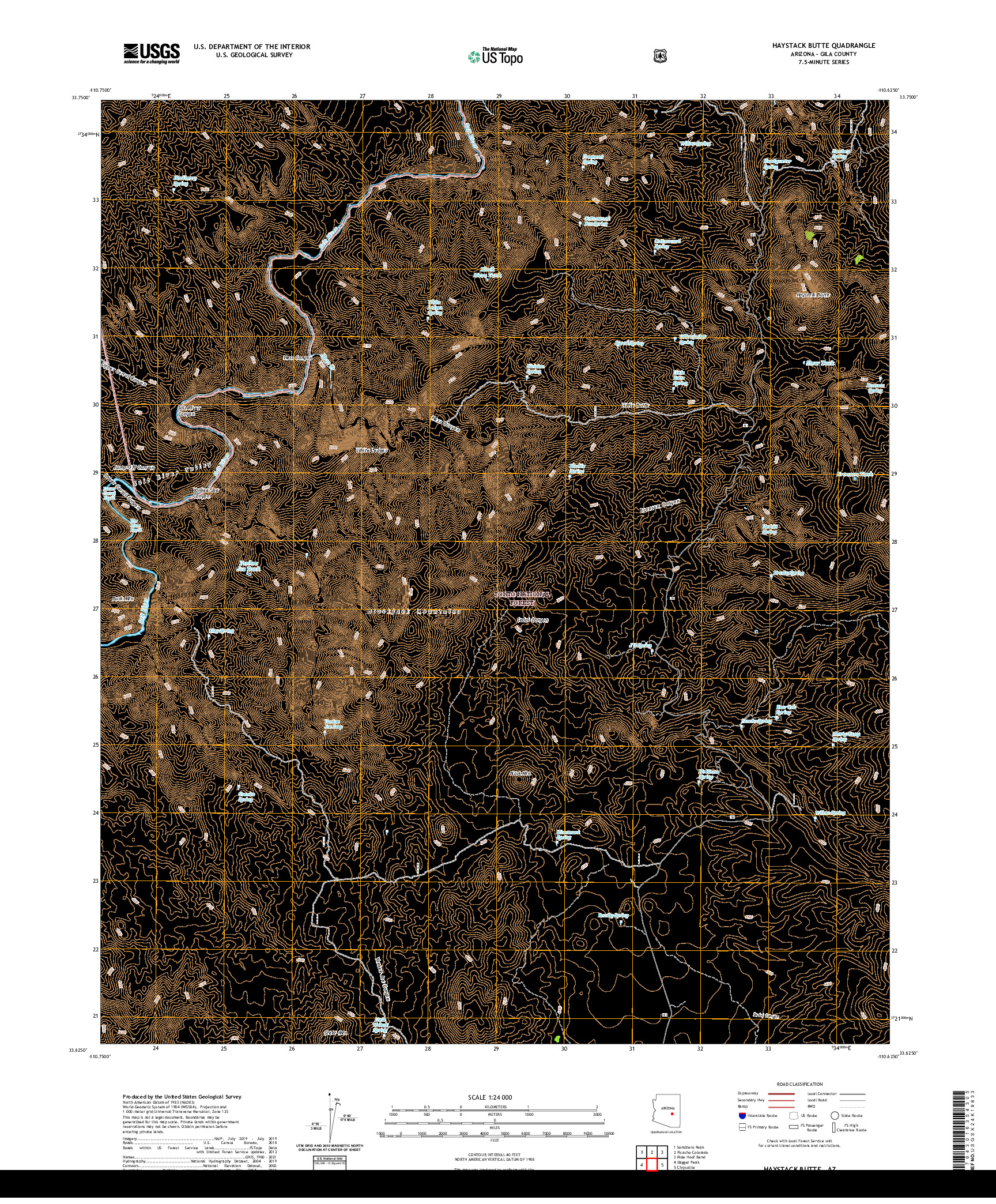 US TOPO 7.5-MINUTE MAP FOR HAYSTACK BUTTE, AZ