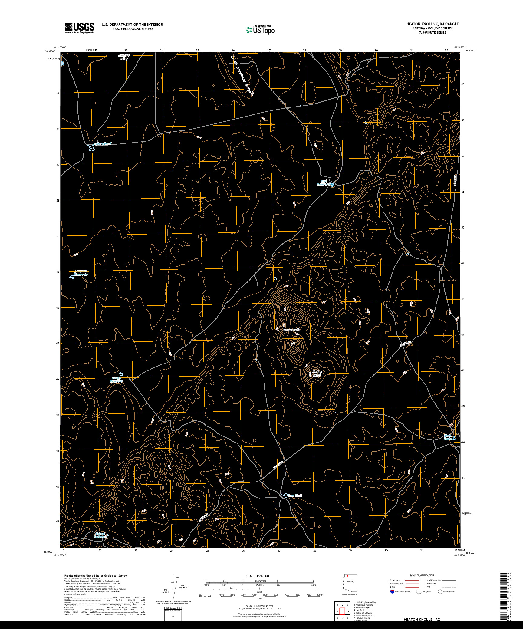 US TOPO 7.5-MINUTE MAP FOR HEATON KNOLLS, AZ