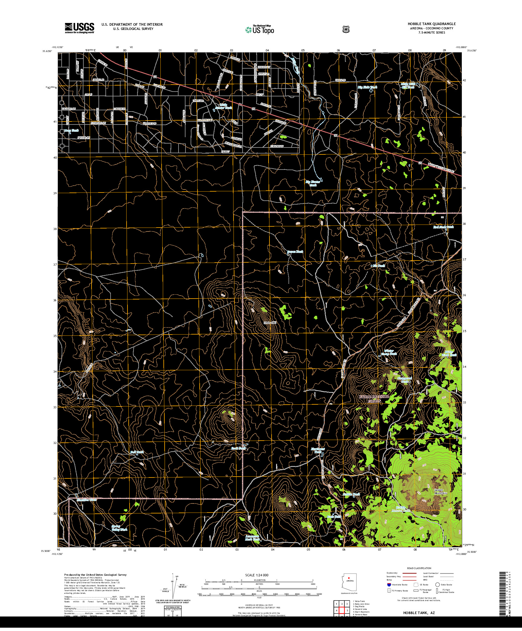 US TOPO 7.5-MINUTE MAP FOR HOBBLE TANK, AZ