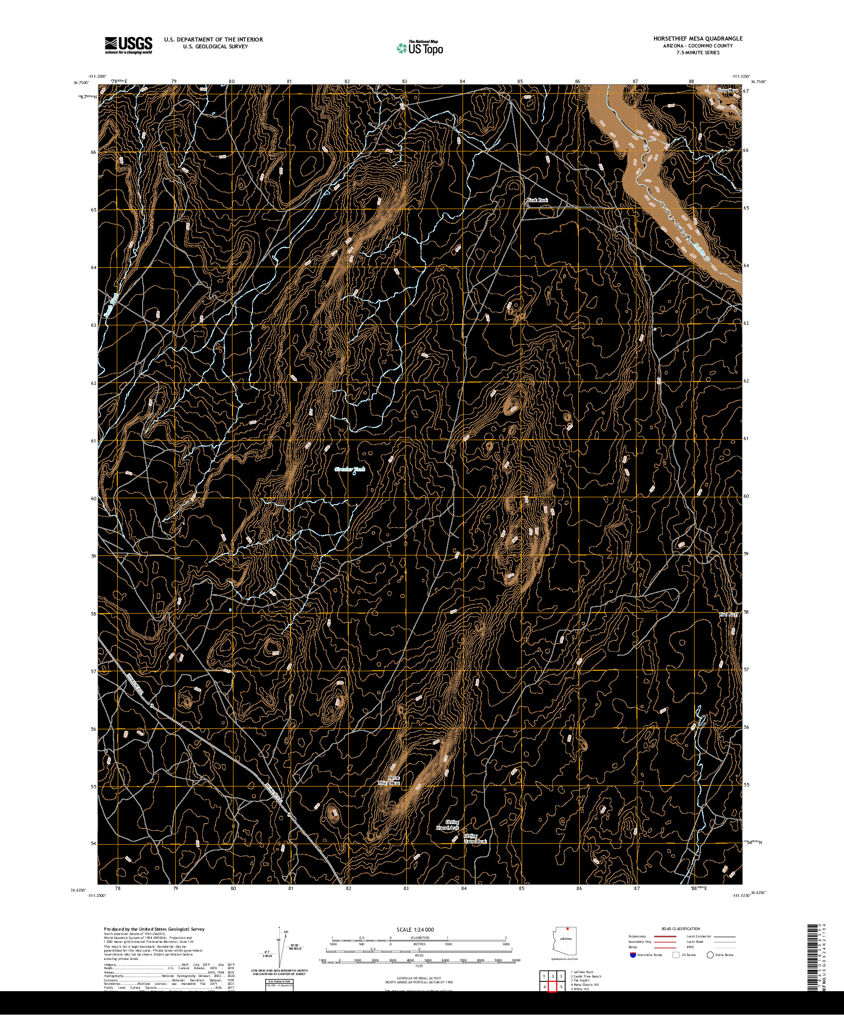 US TOPO 7.5-MINUTE MAP FOR HORSETHIEF MESA, AZ