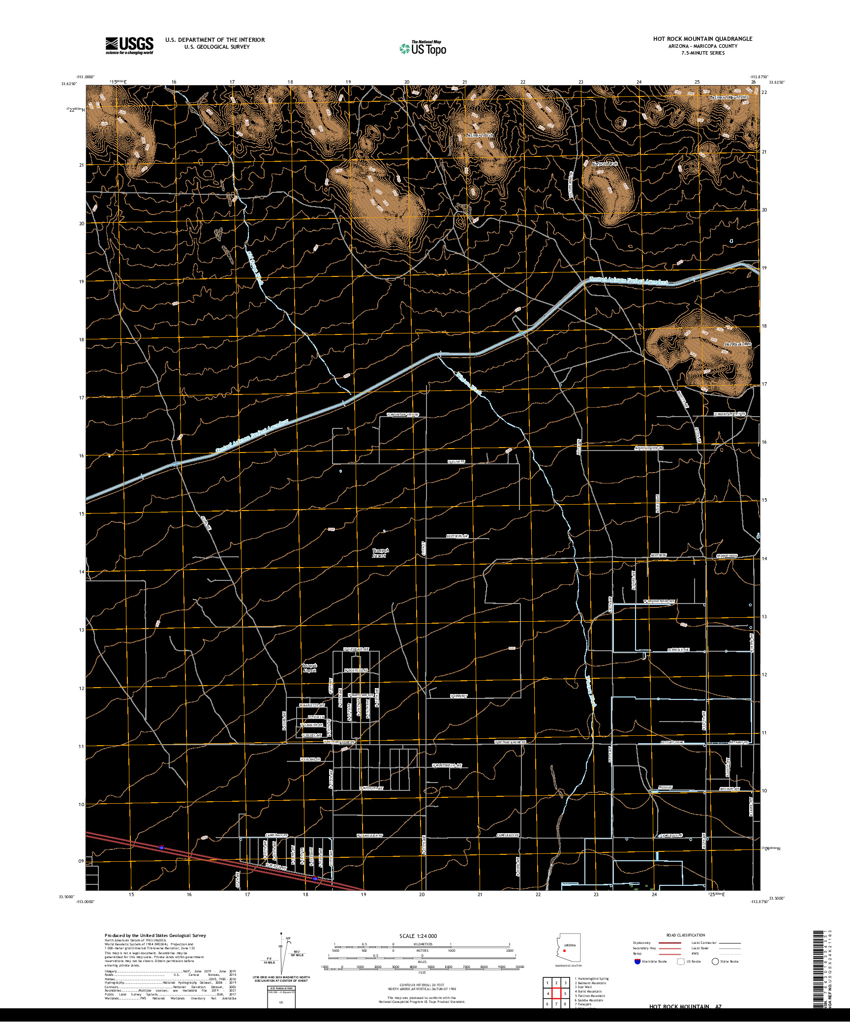 US TOPO 7.5-MINUTE MAP FOR HOT ROCK MOUNTAIN, AZ