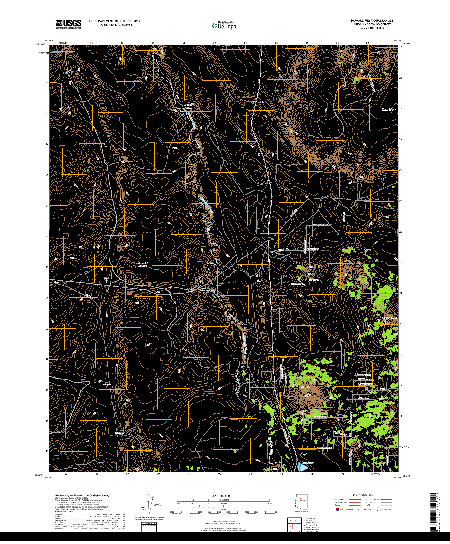 US TOPO 7.5-MINUTE MAP FOR HOWARD MESA, AZ