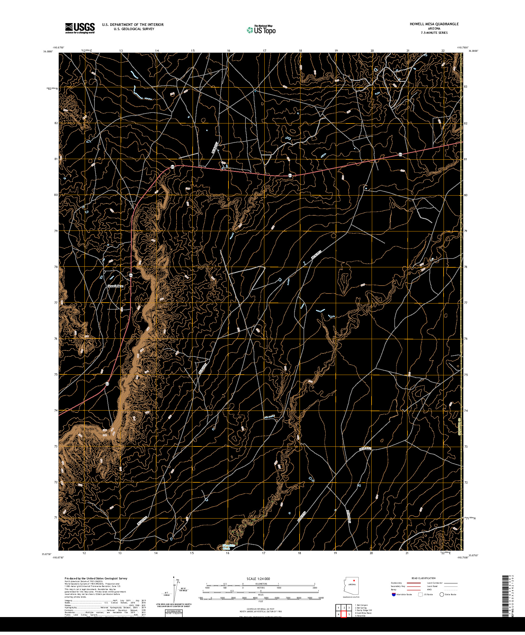 US TOPO 7.5-MINUTE MAP FOR HOWELL MESA, AZ