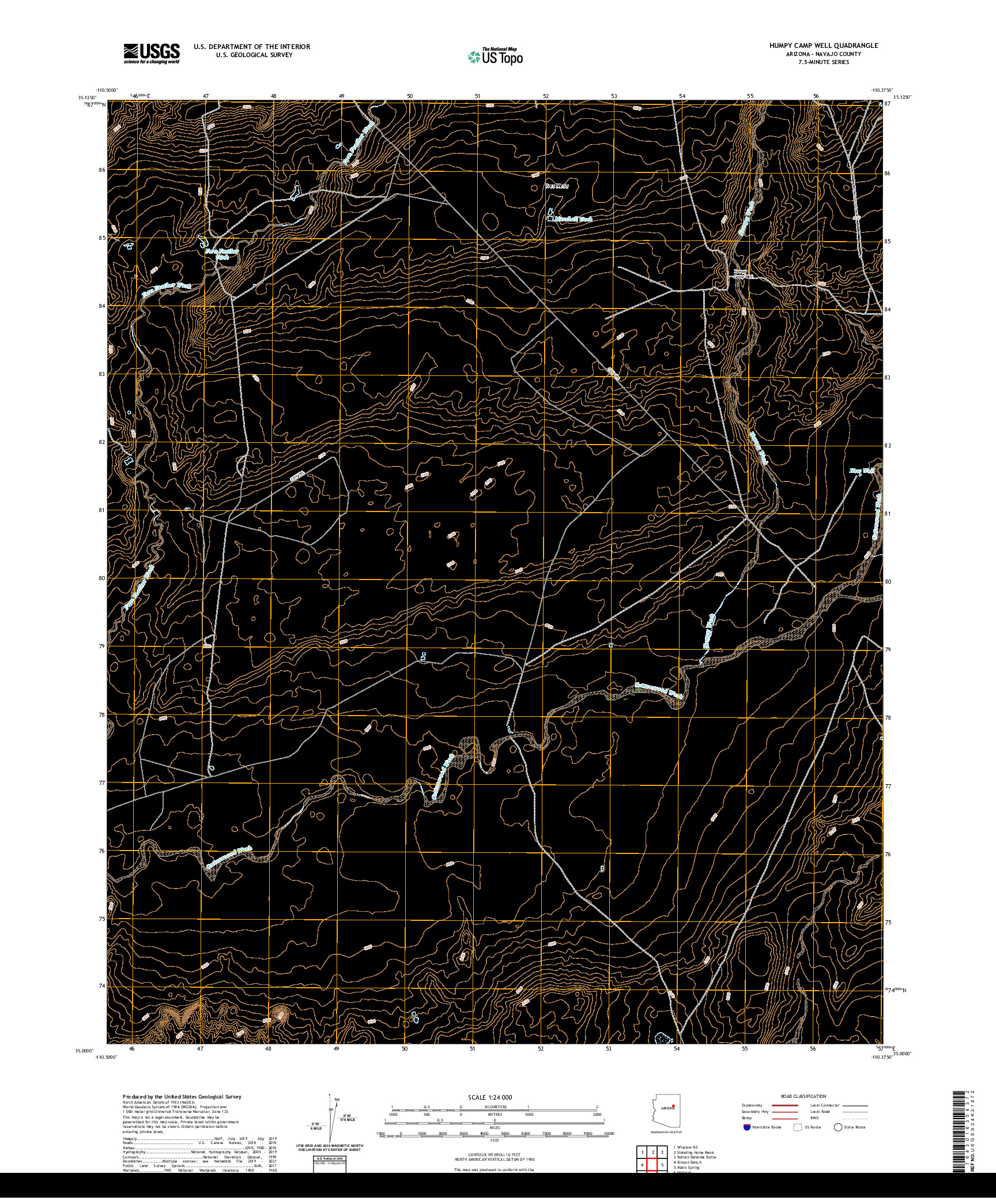 US TOPO 7.5-MINUTE MAP FOR HUMPY CAMP WELL, AZ