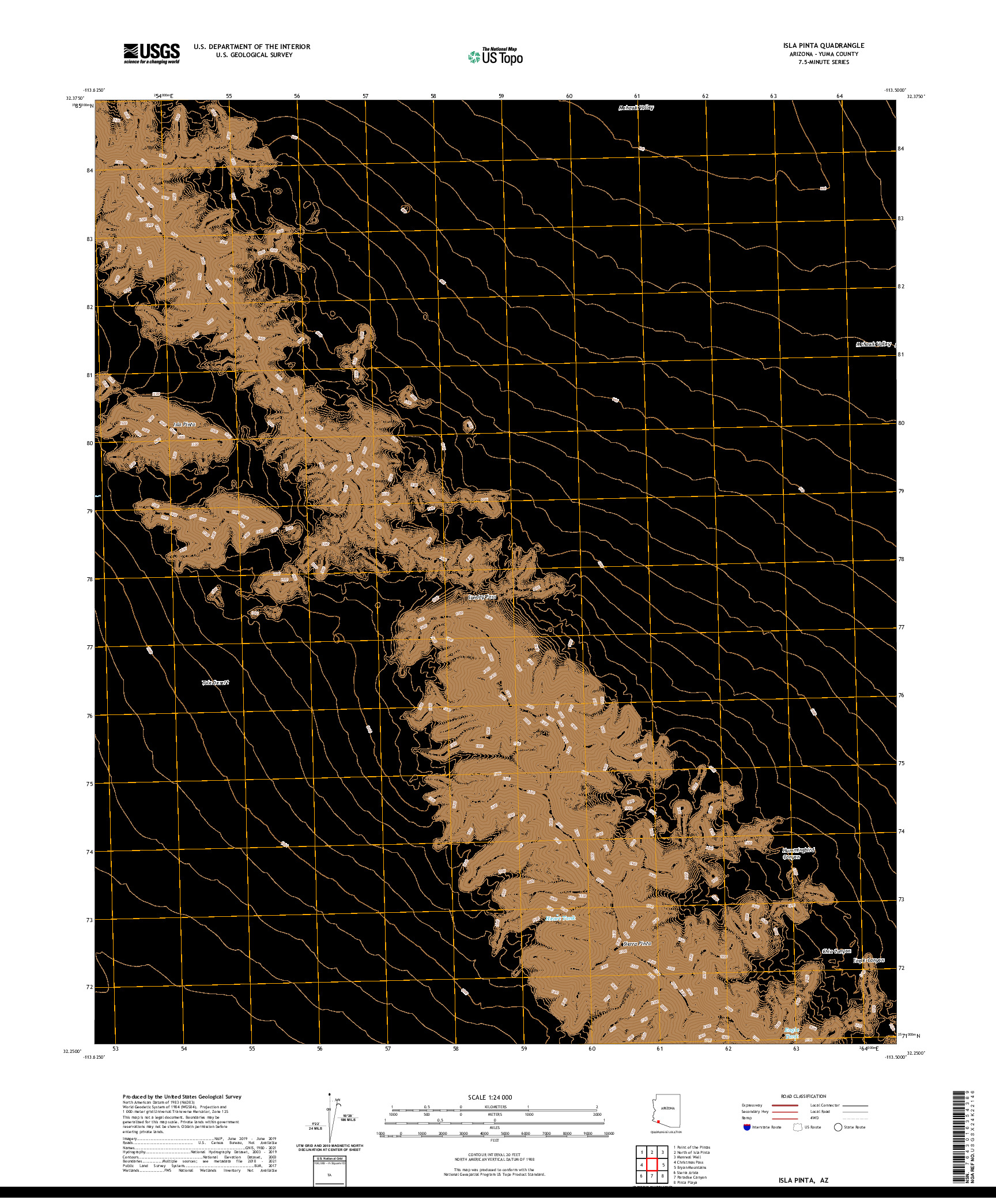 USGS US TOPO 7.5-MINUTE MAP FOR ISLA PINTA, AZ 2021