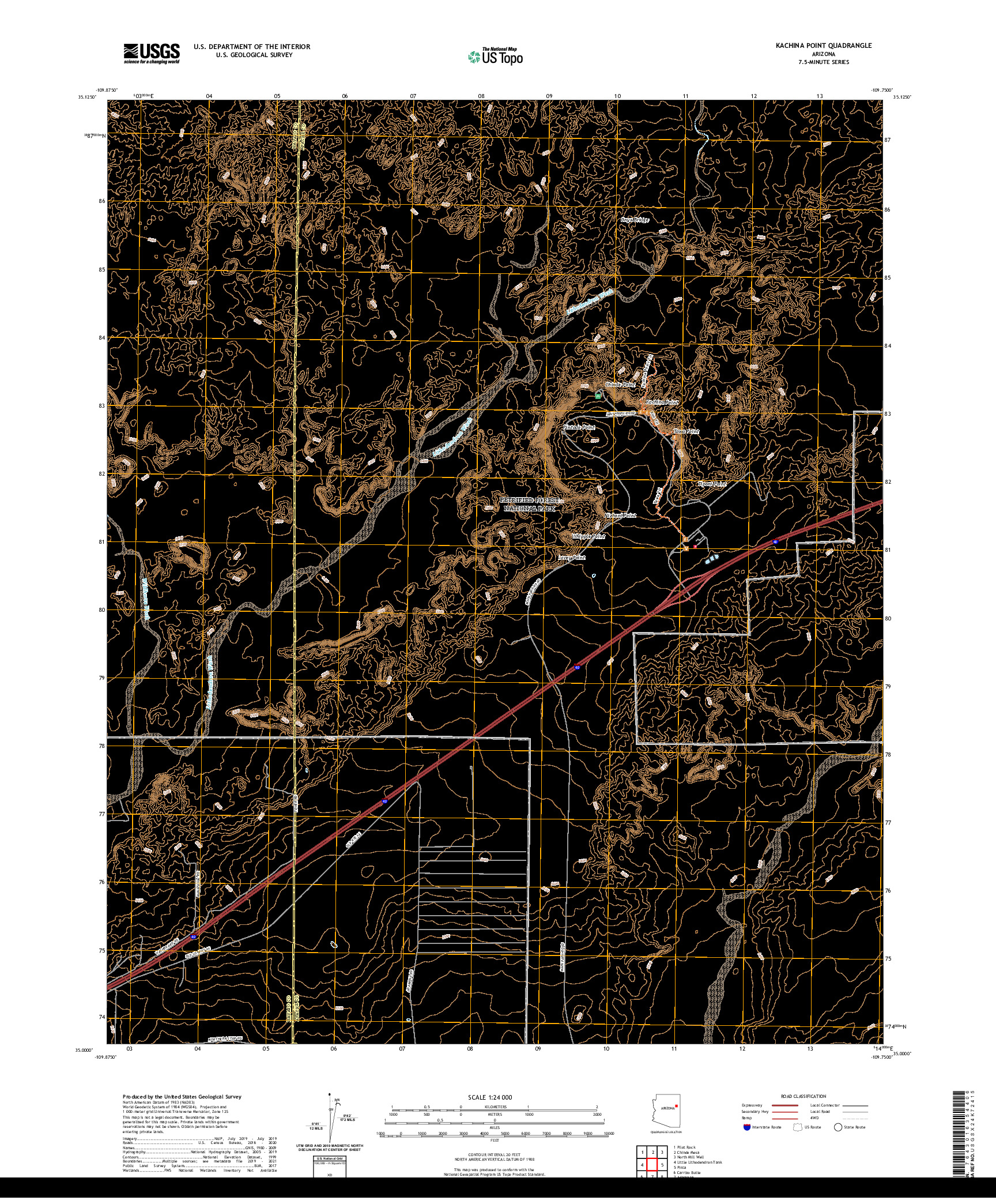 US TOPO 7.5-MINUTE MAP FOR KACHINA POINT, AZ