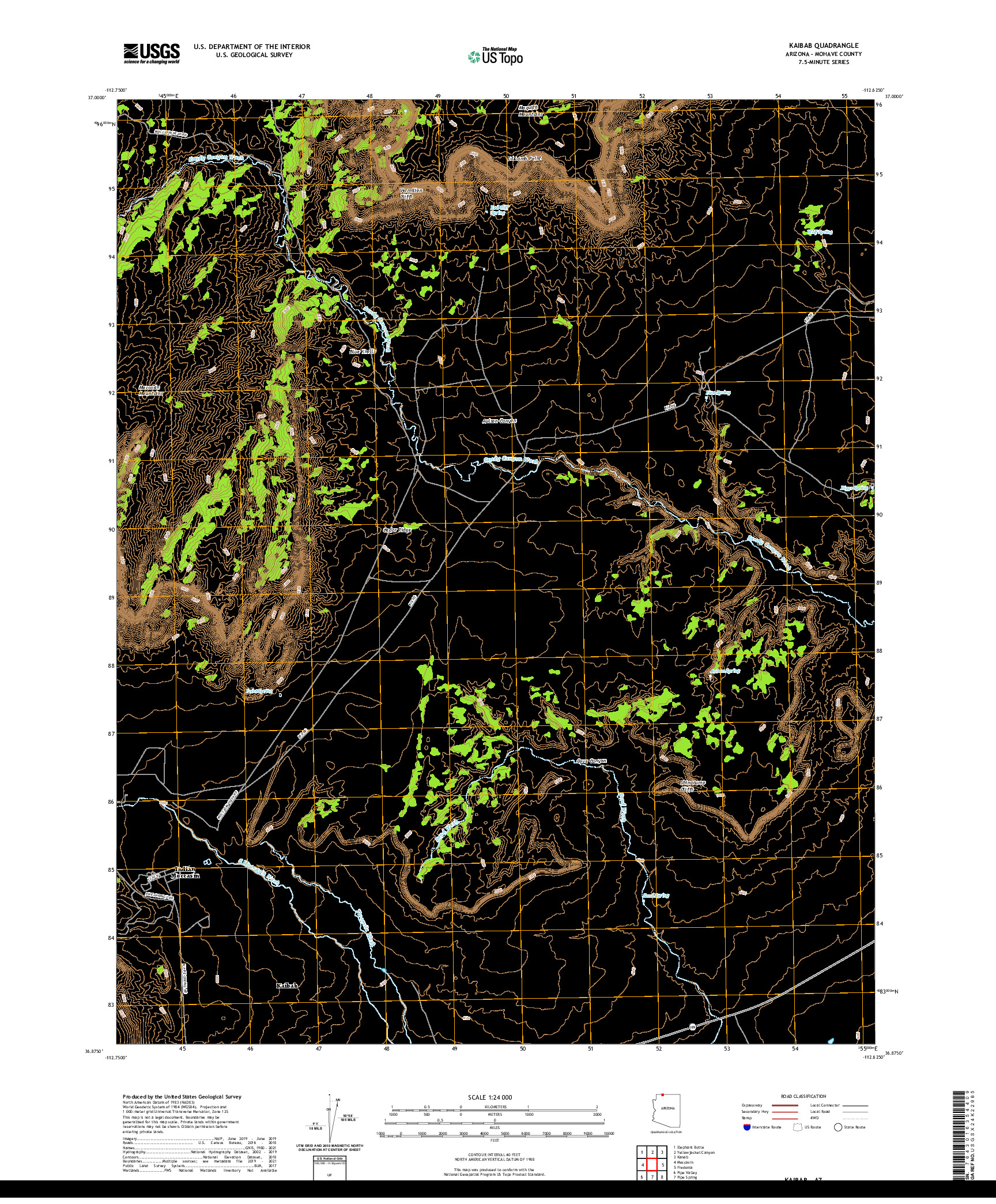 US TOPO 7.5-MINUTE MAP FOR KAIBAB, AZ