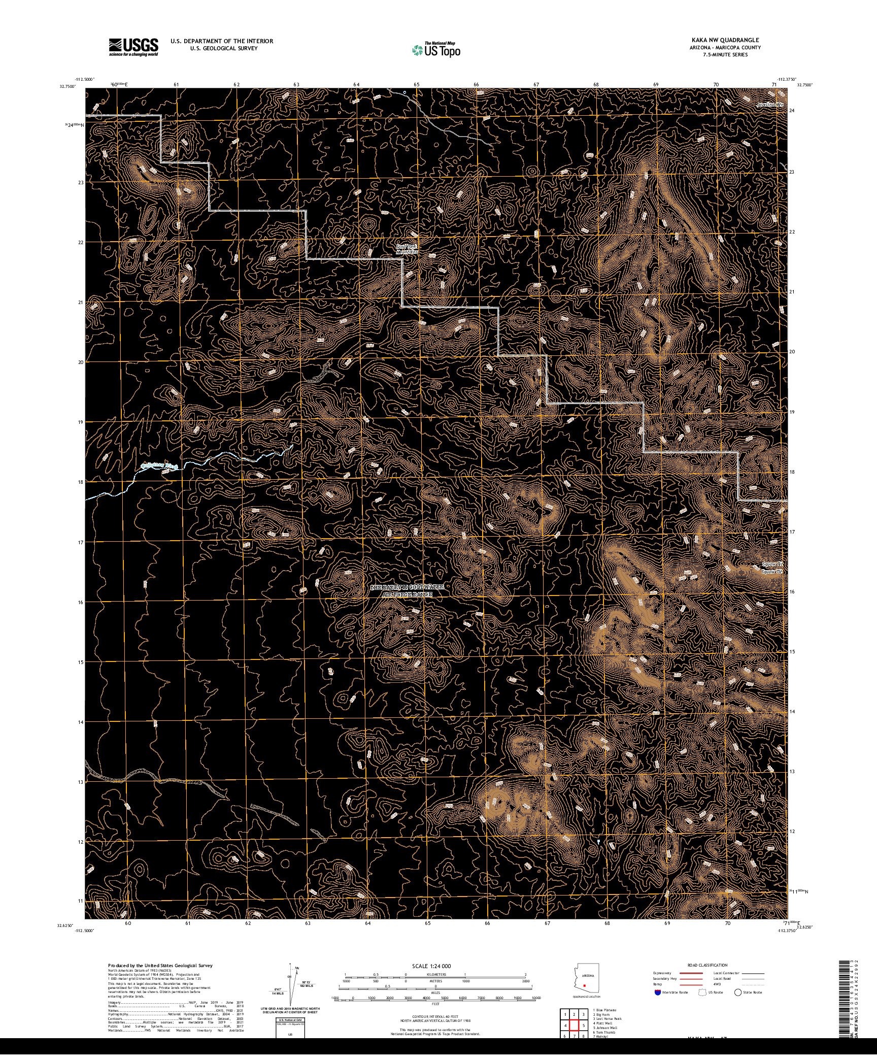 US TOPO 7.5-MINUTE MAP FOR KAKA NW, AZ