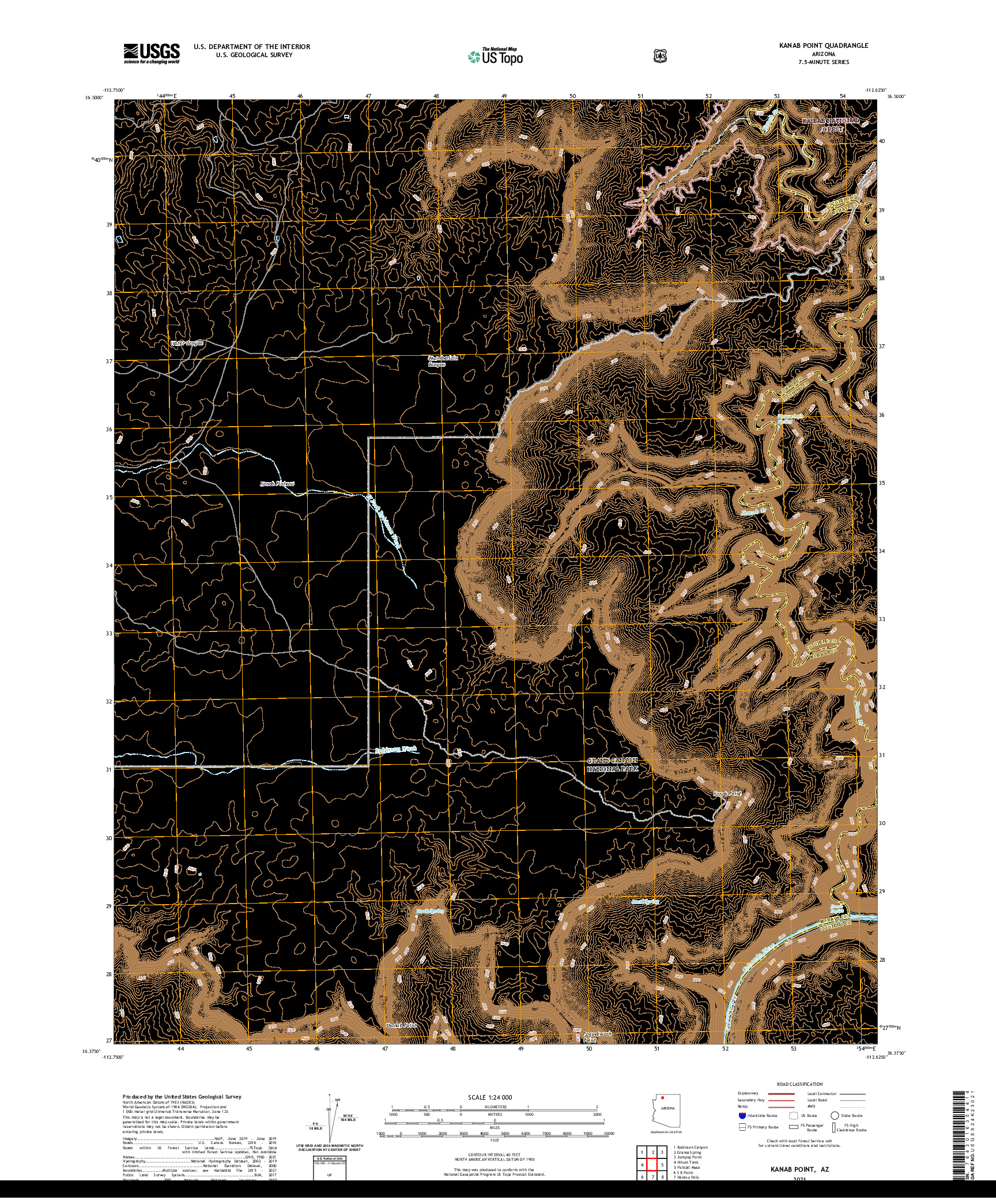 US TOPO 7.5-MINUTE MAP FOR KANAB POINT, AZ