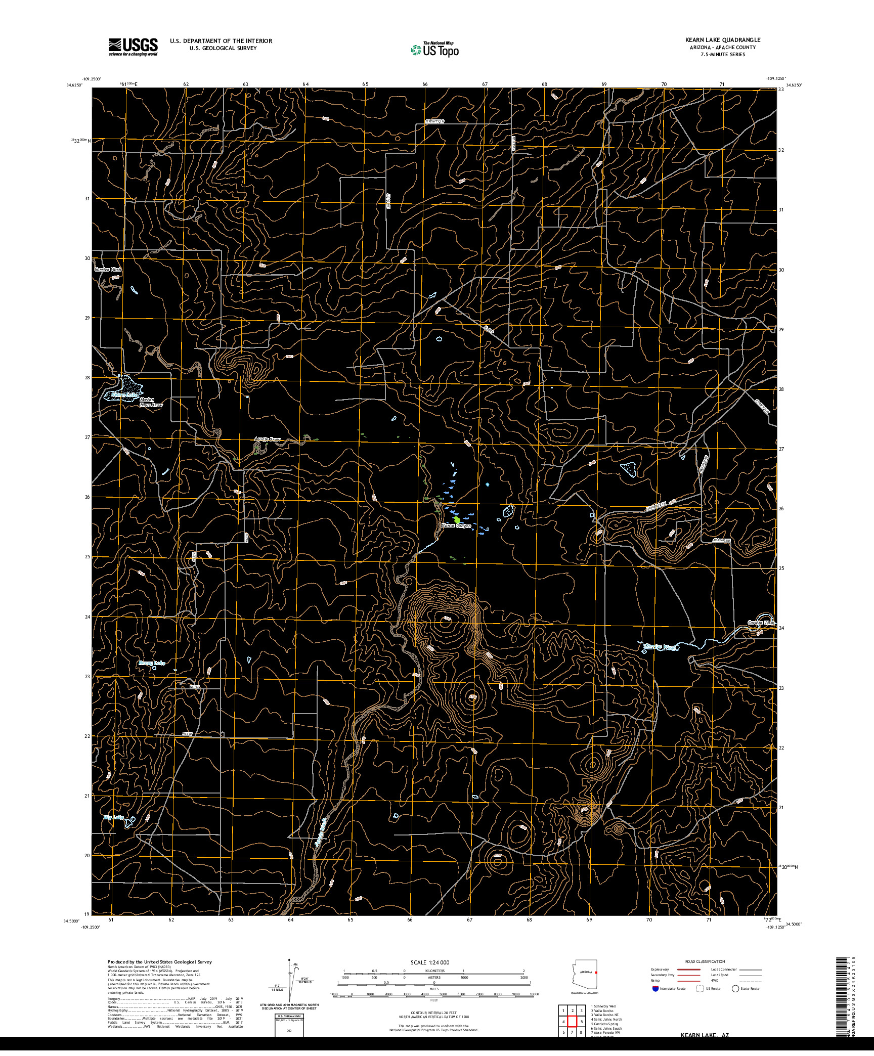 US TOPO 7.5-MINUTE MAP FOR KEARN LAKE, AZ