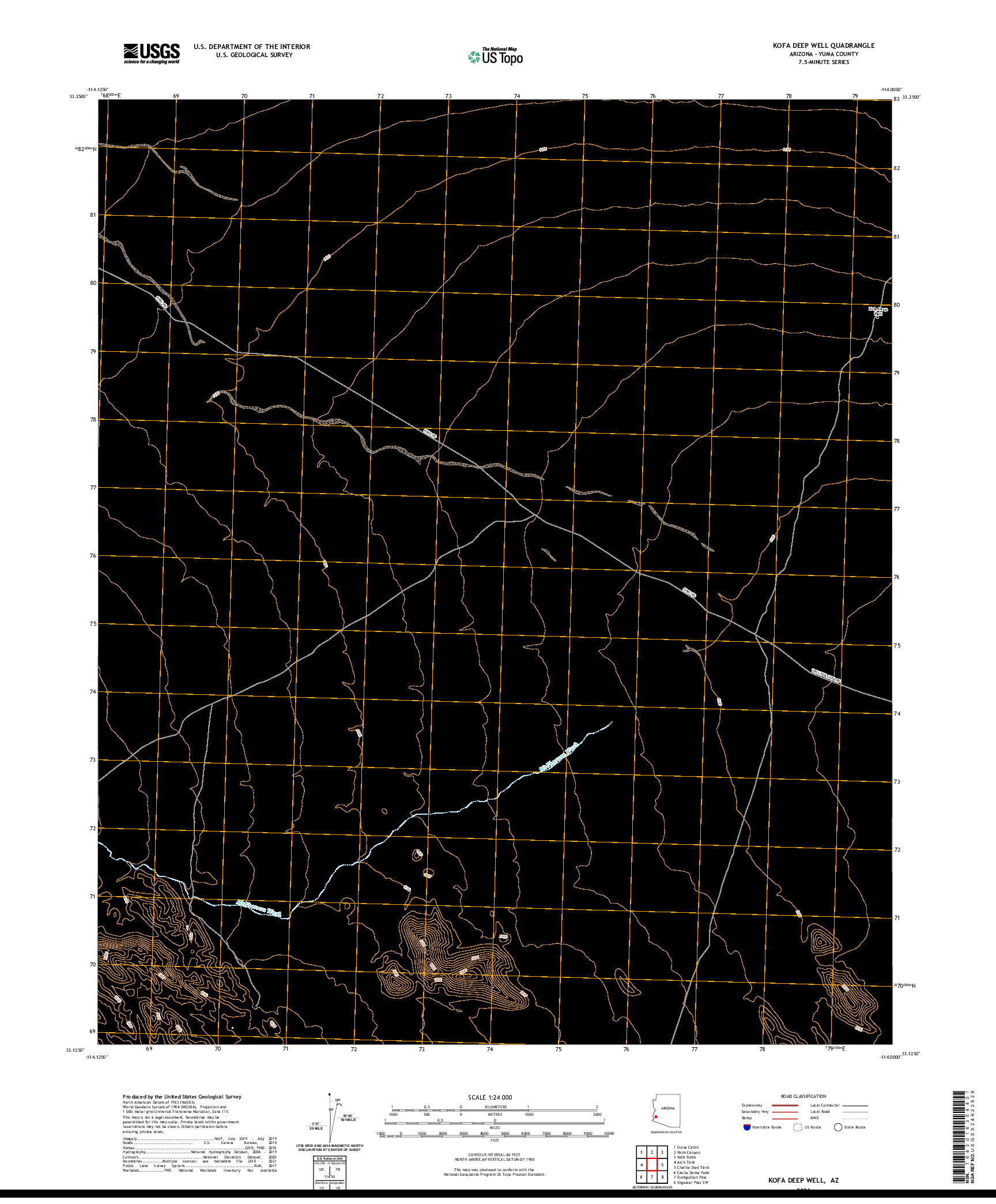 USGS US TOPO 7.5-MINUTE MAP FOR KOFA DEEP WELL, AZ 2021