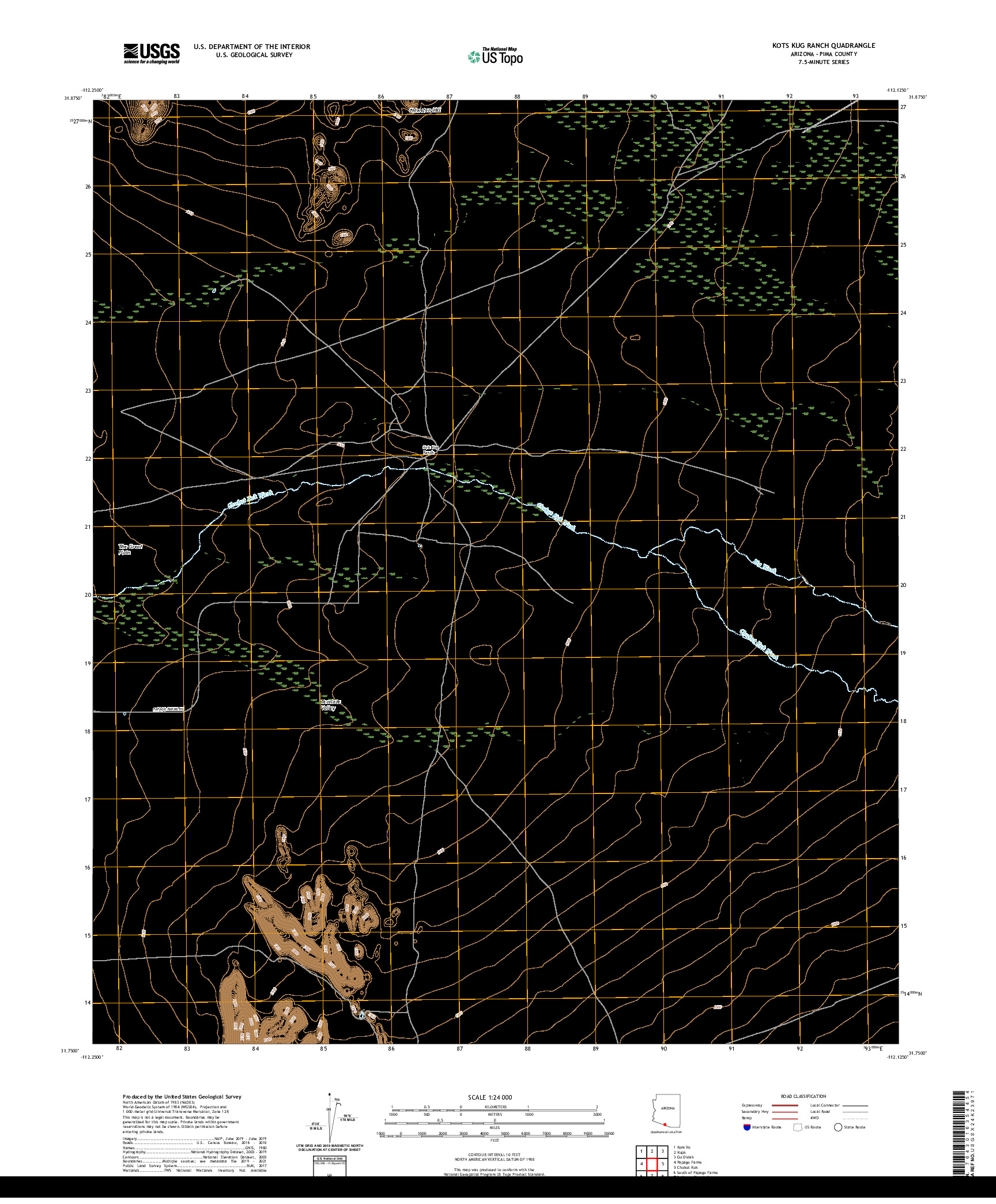 US TOPO 7.5-MINUTE MAP FOR KOTS KUG RANCH, AZ