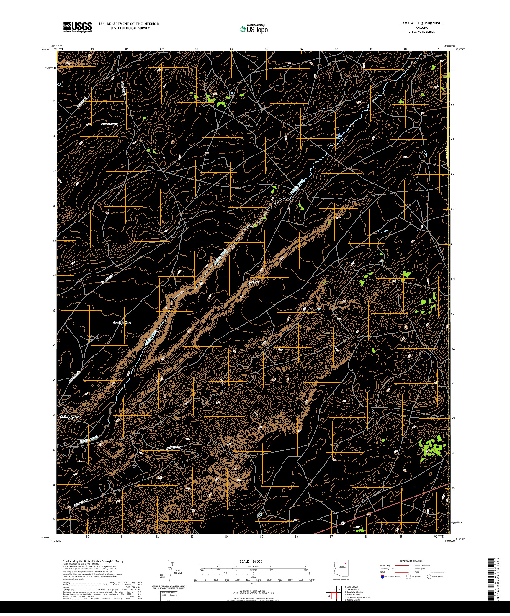 US TOPO 7.5-MINUTE MAP FOR LAMB WELL, AZ