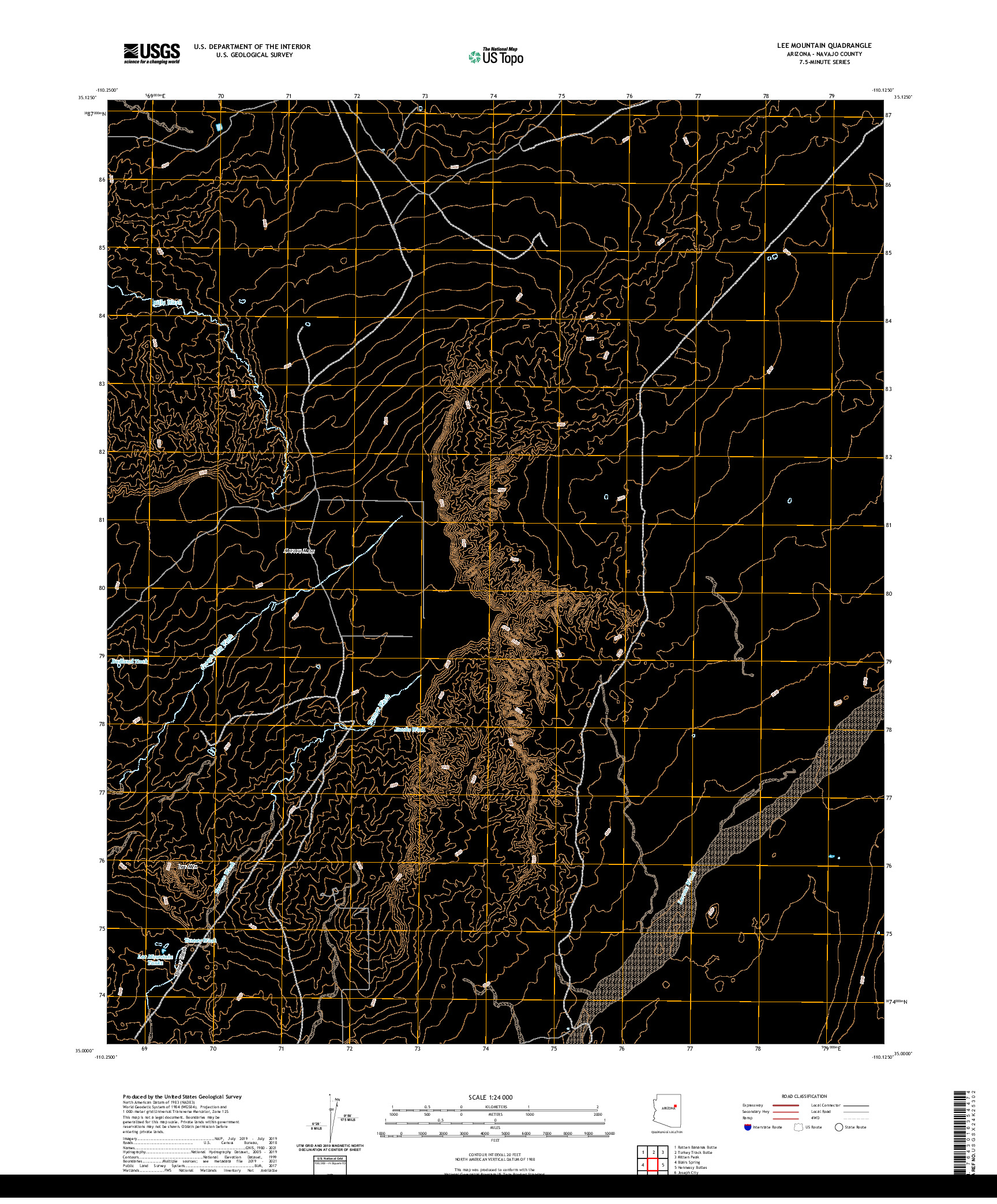 US TOPO 7.5-MINUTE MAP FOR LEE MOUNTAIN, AZ