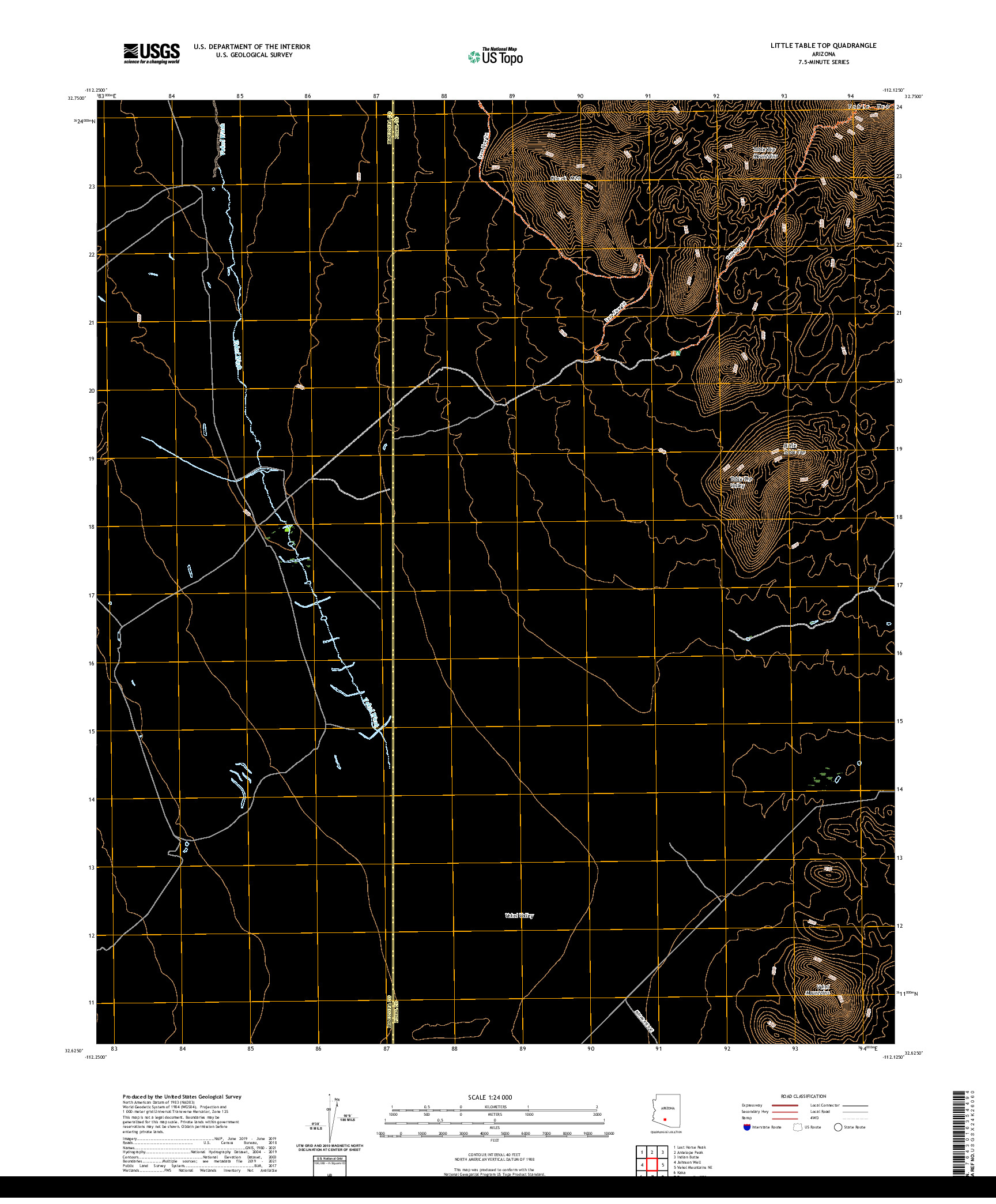 US TOPO 7.5-MINUTE MAP FOR LITTLE TABLE TOP, AZ