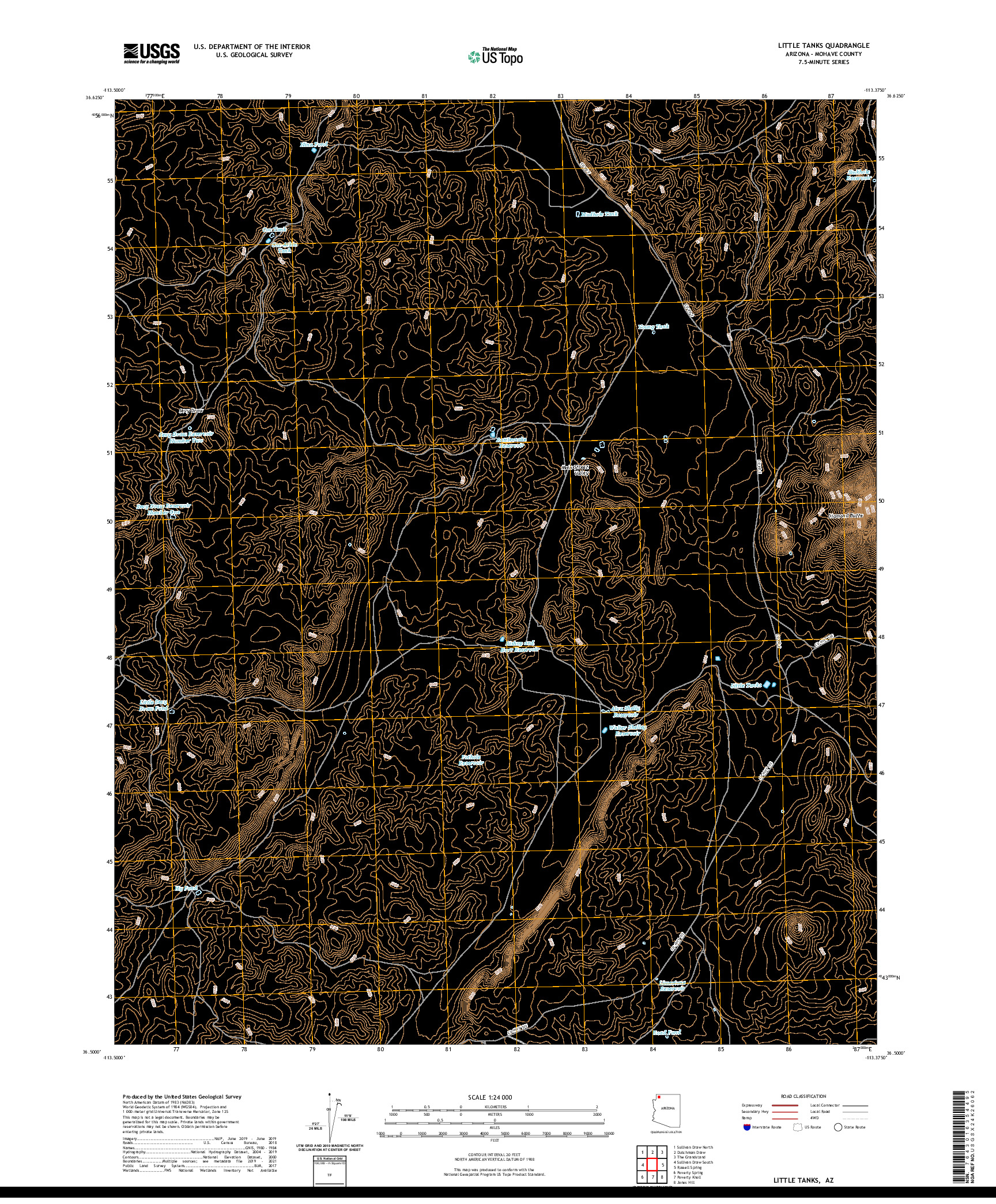 US TOPO 7.5-MINUTE MAP FOR LITTLE TANKS, AZ