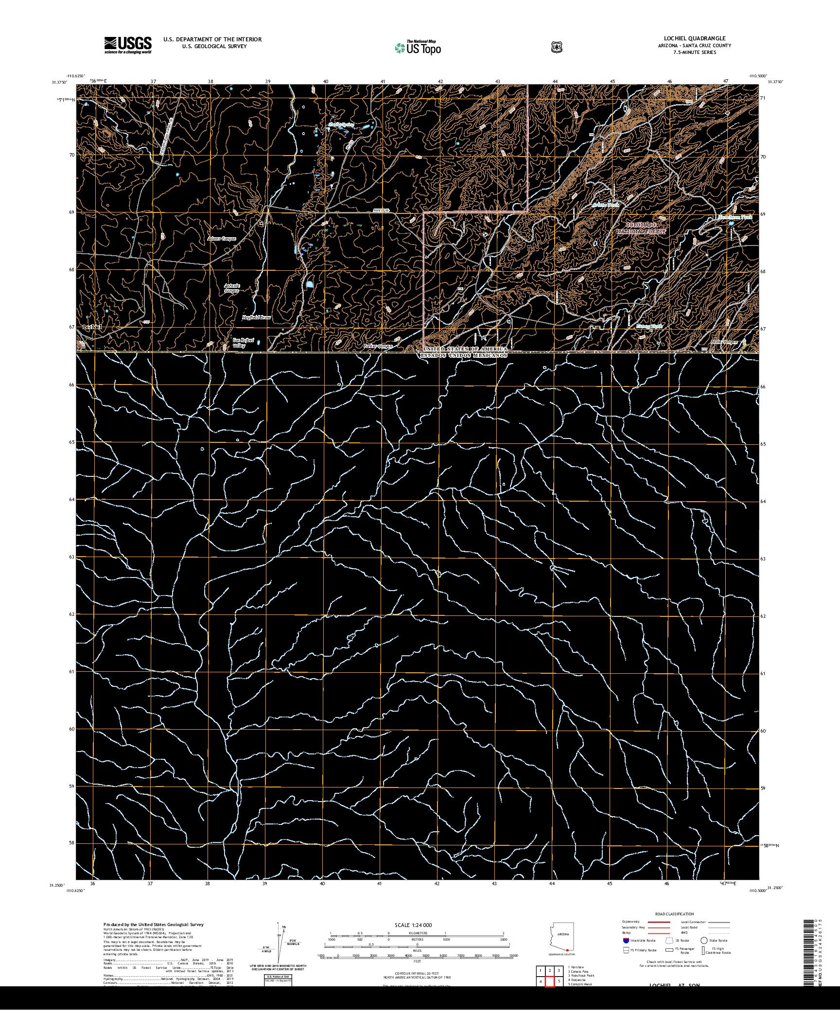 US TOPO 7.5-MINUTE MAP FOR LOCHIEL, AZ,SON