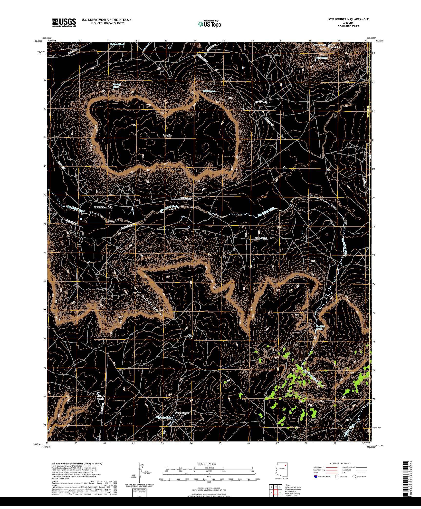 US TOPO 7.5-MINUTE MAP FOR LOW MOUNTAIN, AZ