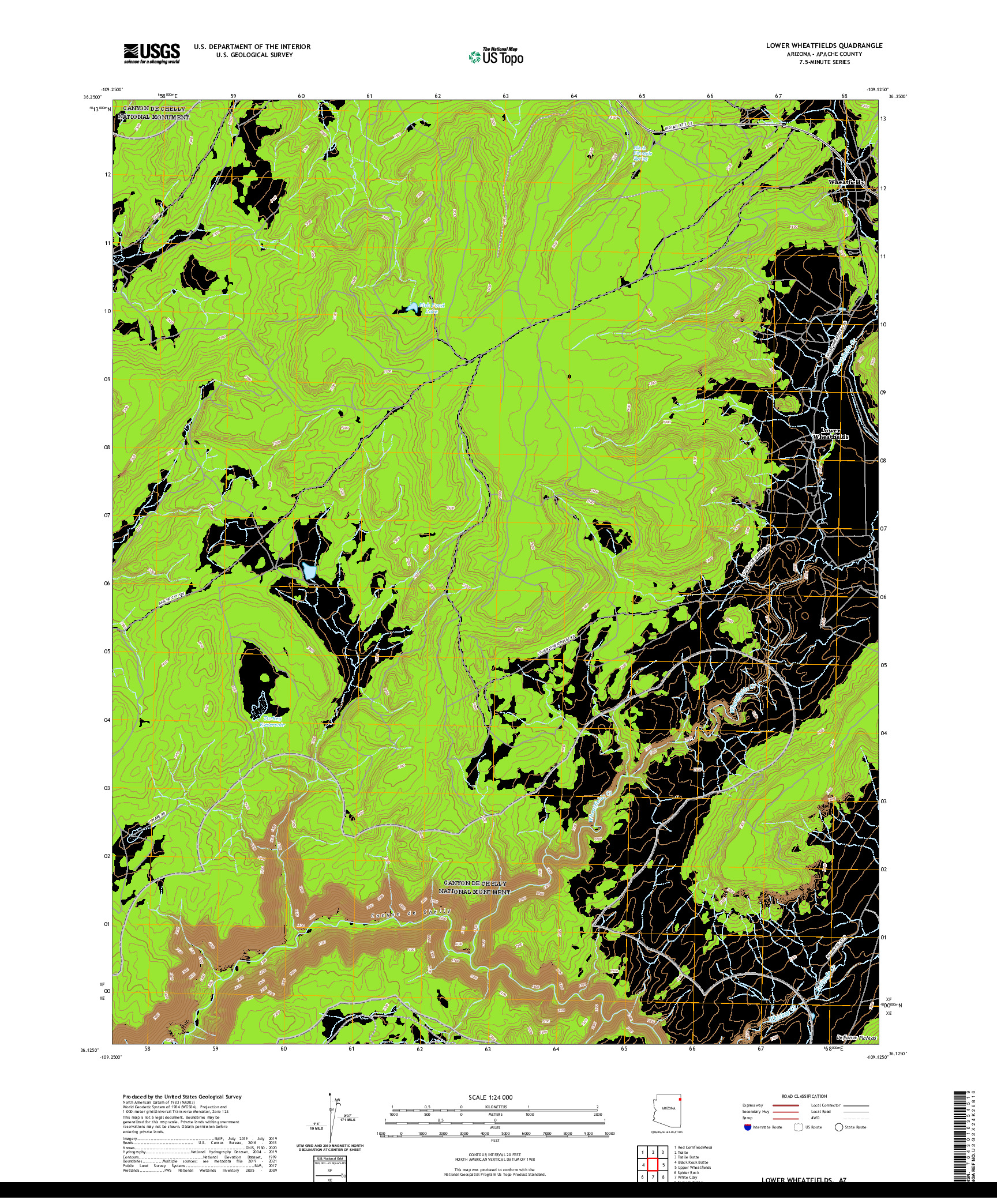 US TOPO 7.5-MINUTE MAP FOR LOWER WHEATFIELDS, AZ