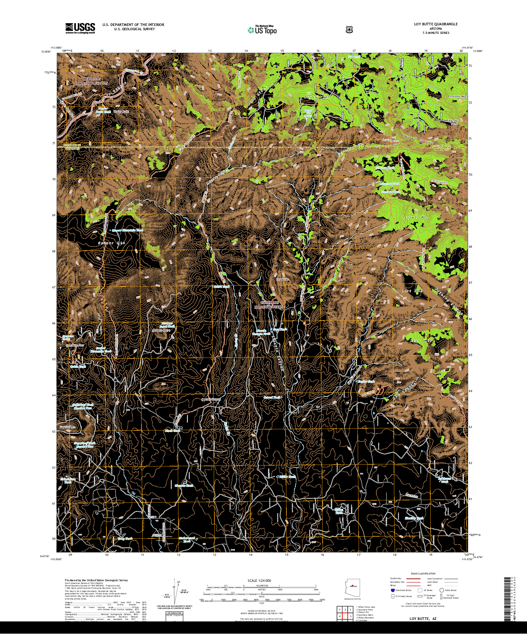 US TOPO 7.5-MINUTE MAP FOR LOY BUTTE, AZ