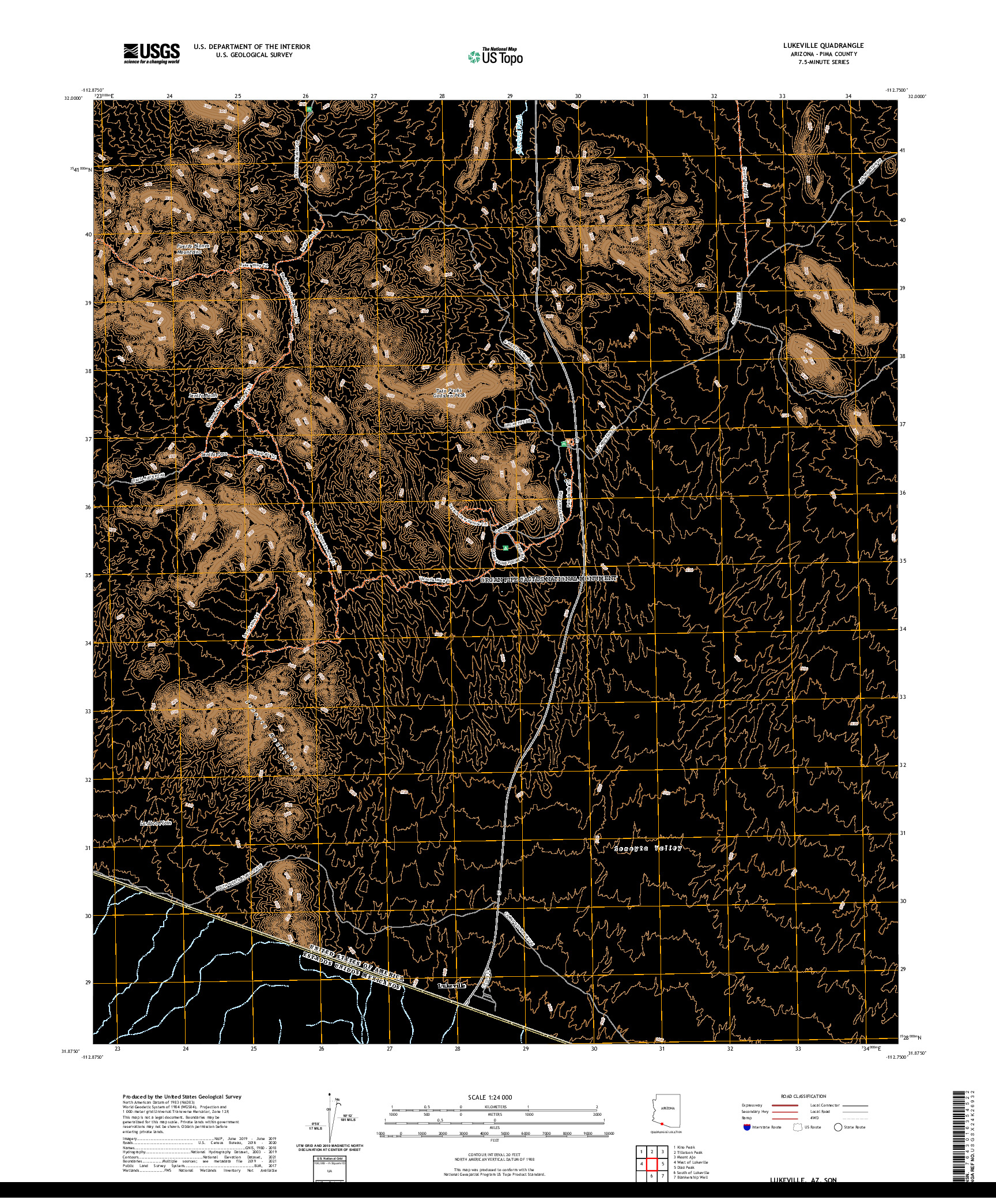 US TOPO 7.5-MINUTE MAP FOR LUKEVILLE, AZ,SON