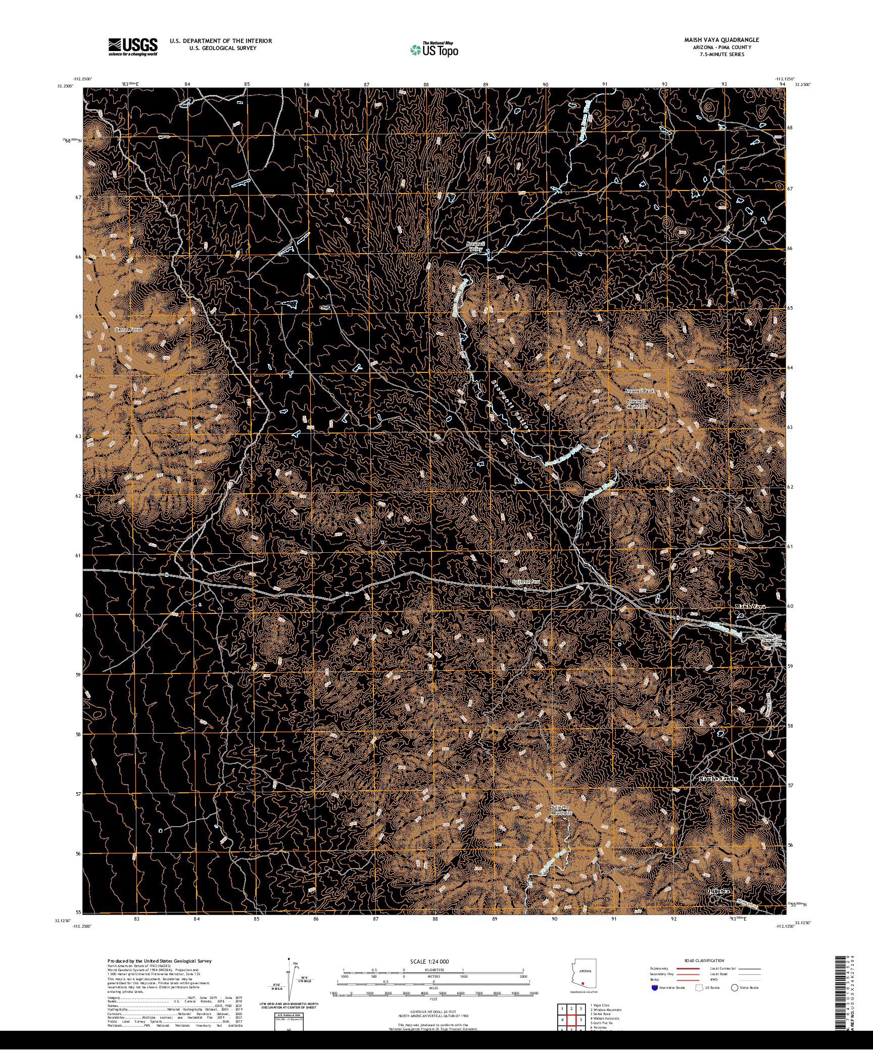 US TOPO 7.5-MINUTE MAP FOR MAISH VAYA, AZ