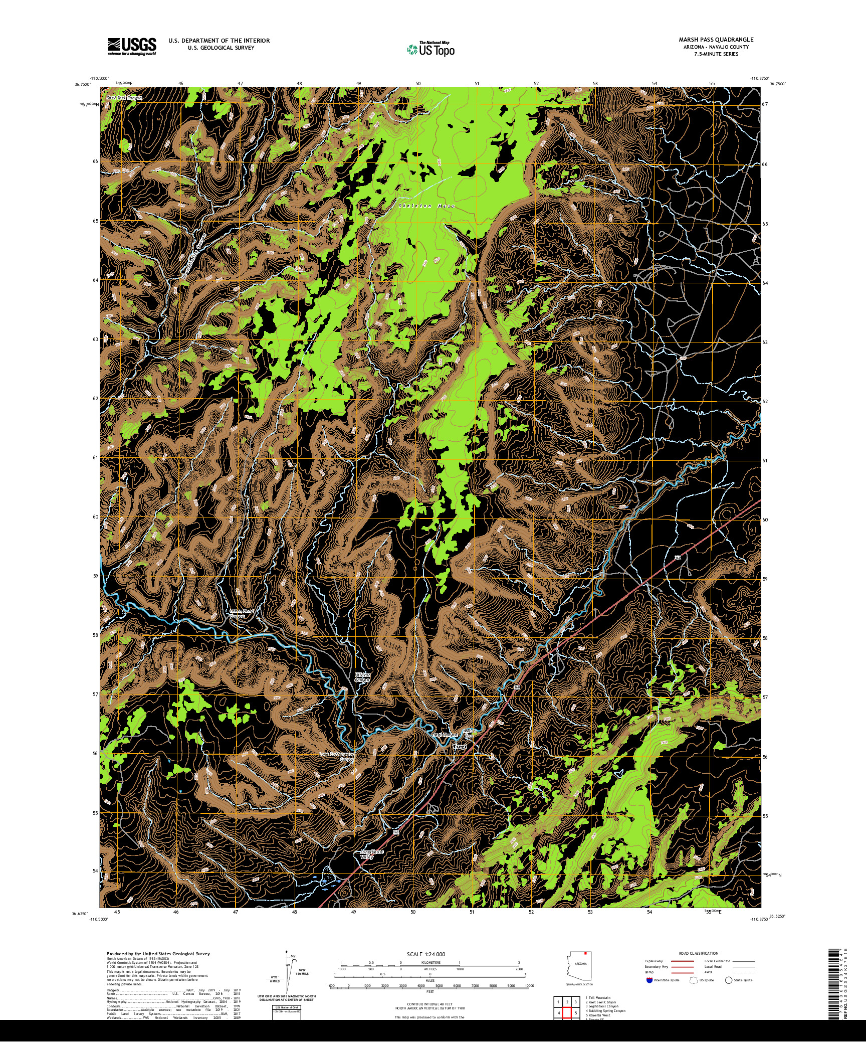 US TOPO 7.5-MINUTE MAP FOR MARSH PASS, AZ