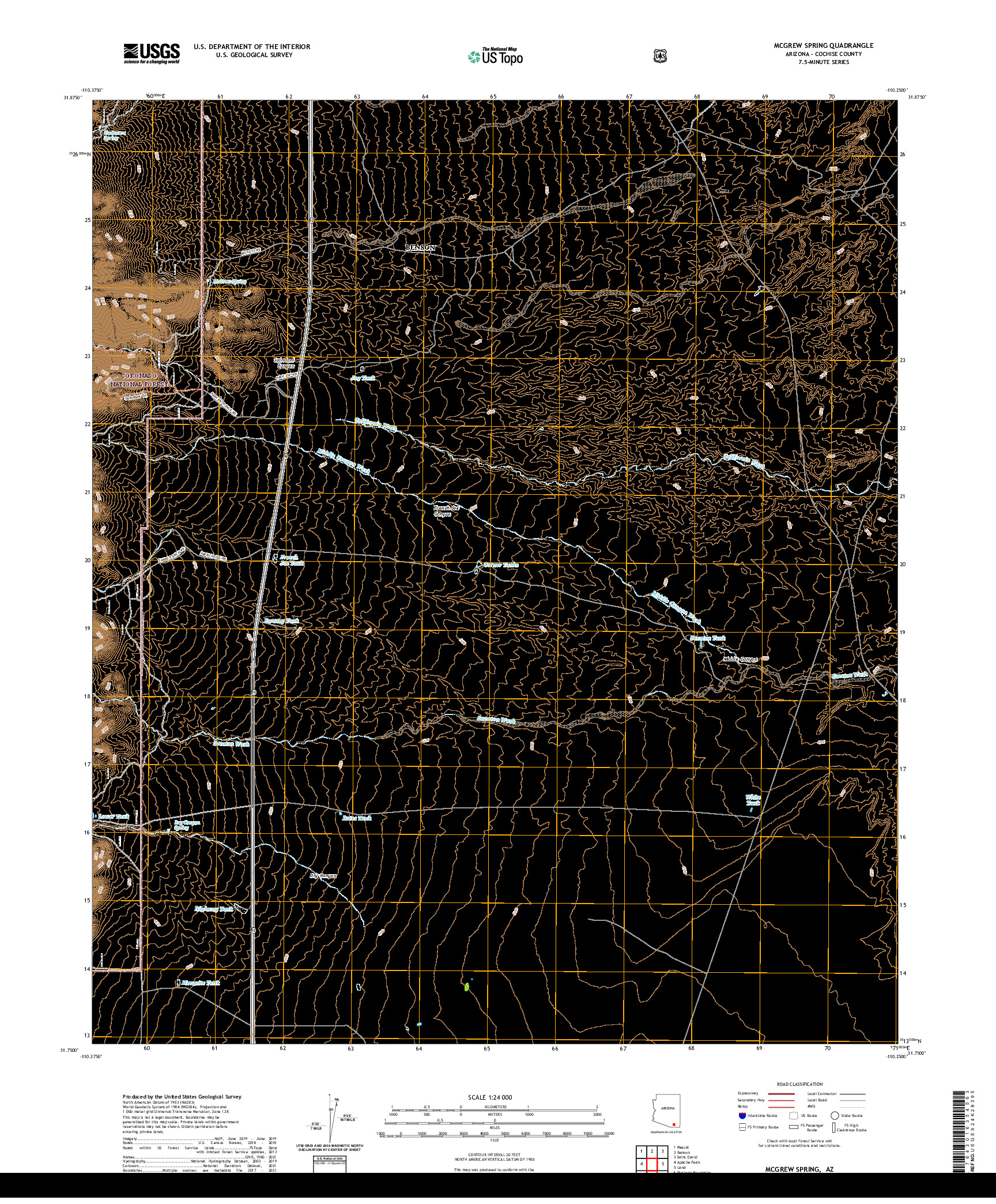 US TOPO 7.5-MINUTE MAP FOR MCGREW SPRING, AZ