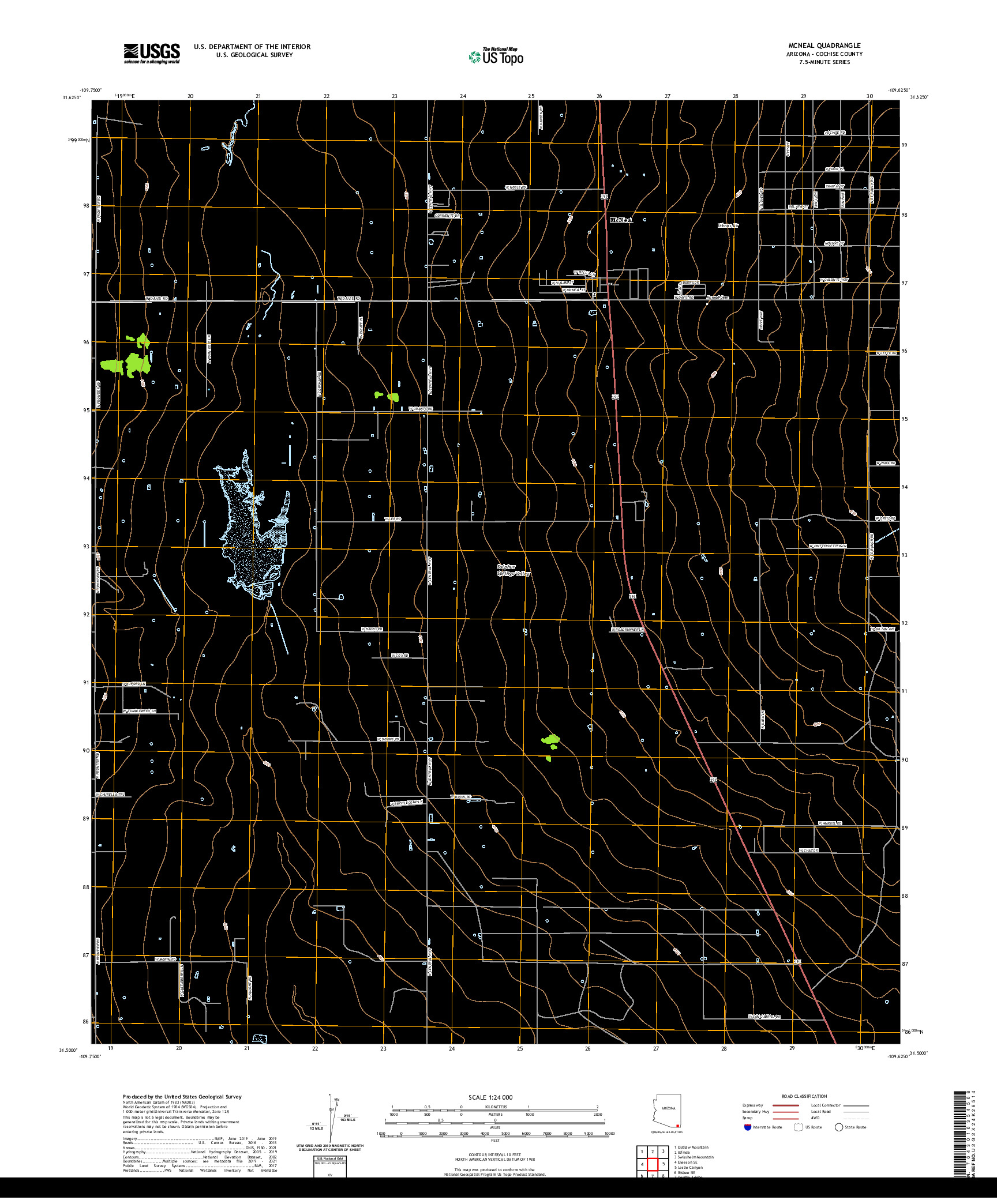 USGS US TOPO 7.5-MINUTE MAP FOR MCNEAL, AZ 2021