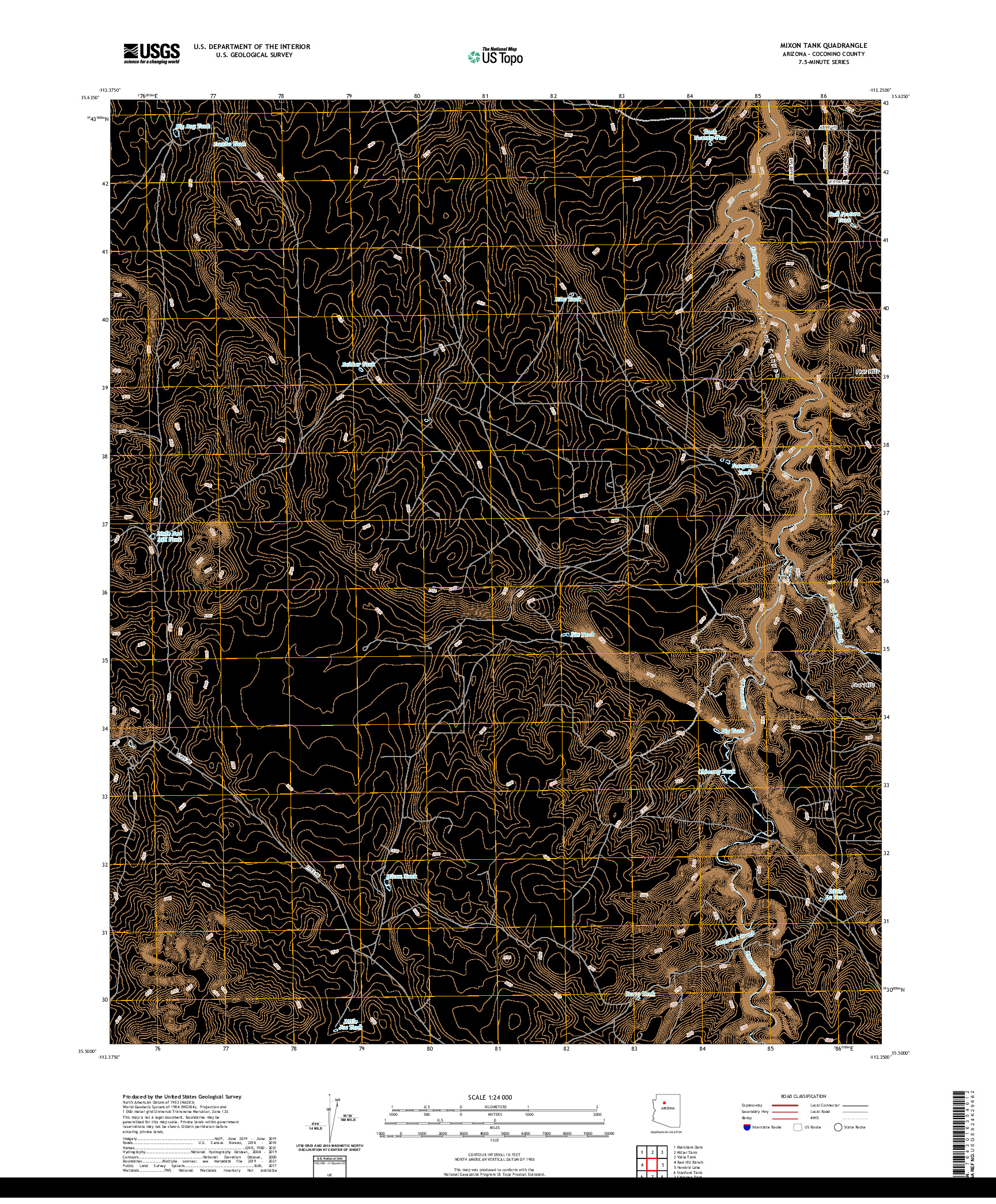 US TOPO 7.5-MINUTE MAP FOR MIXON TANK, AZ