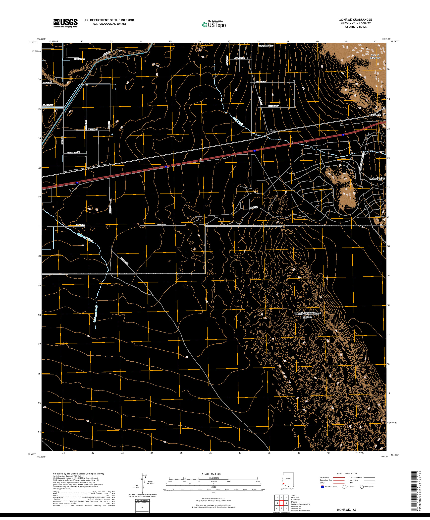 US TOPO 7.5-MINUTE MAP FOR MOHAWK, AZ