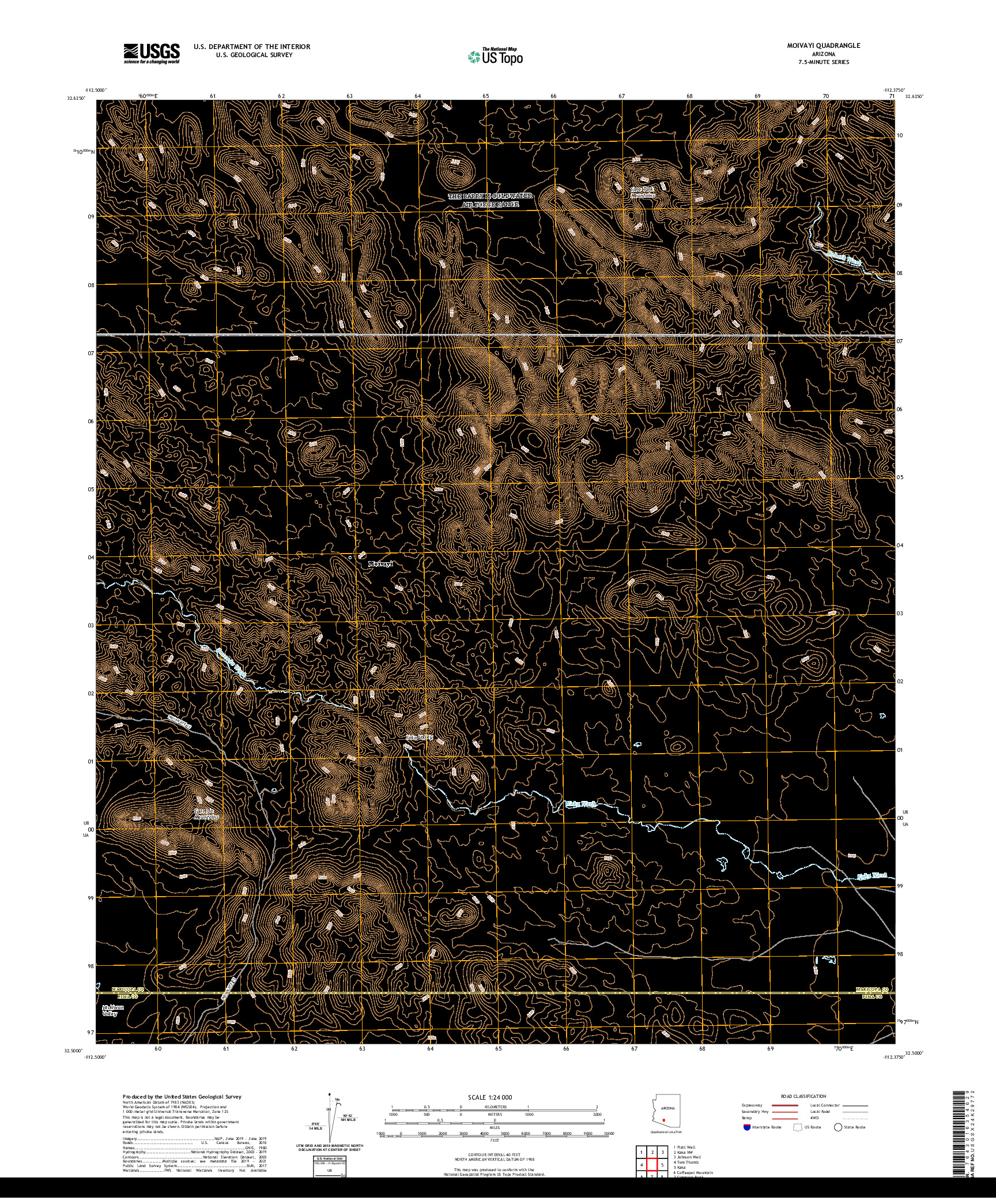 US TOPO 7.5-MINUTE MAP FOR MOIVAYI, AZ