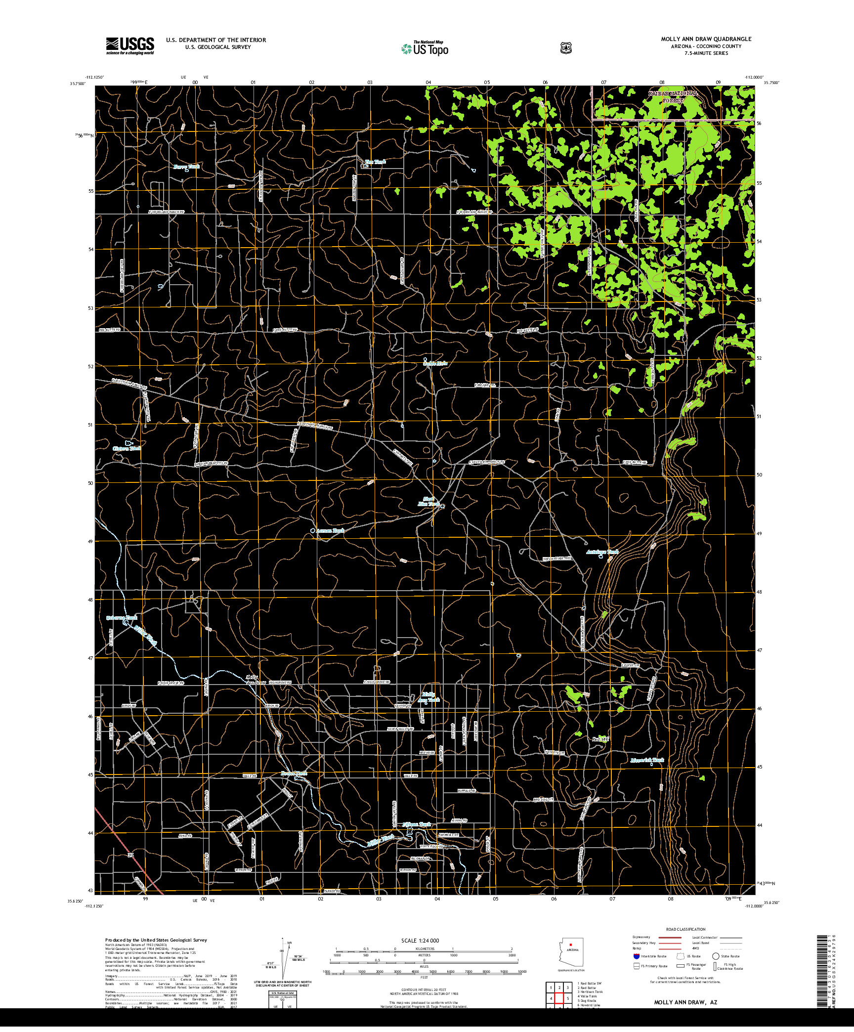 US TOPO 7.5-MINUTE MAP FOR MOLLY ANN DRAW, AZ