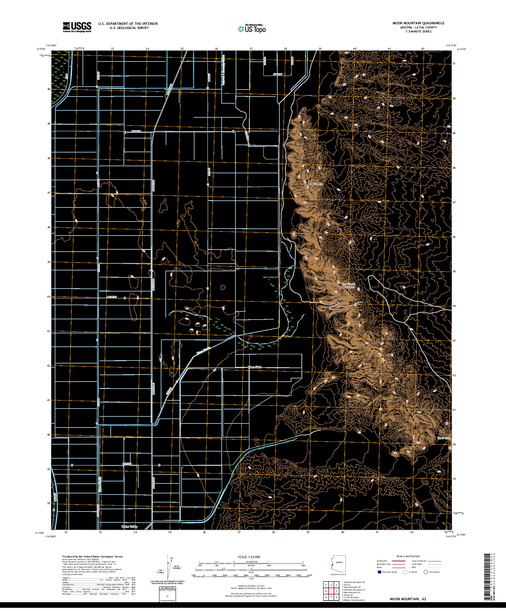 USGS US TOPO 7.5-MINUTE MAP FOR MOON MOUNTAIN, AZ 2021