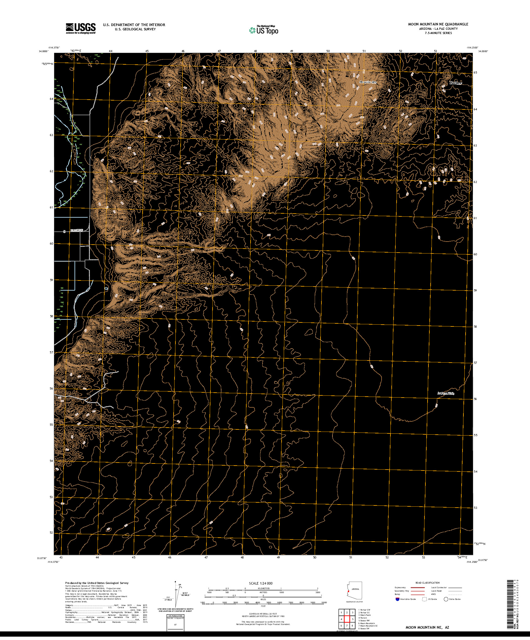 USGS US TOPO 7.5-MINUTE MAP FOR MOON MOUNTAIN NE, AZ 2021